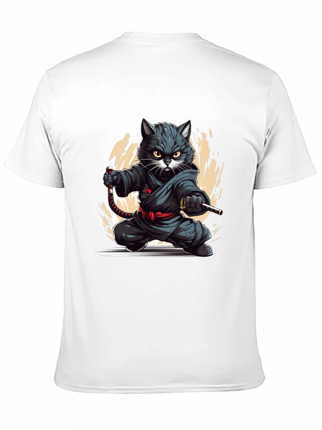 Black Ninja Cat Graphic Tee - Black T-Shirt view 11