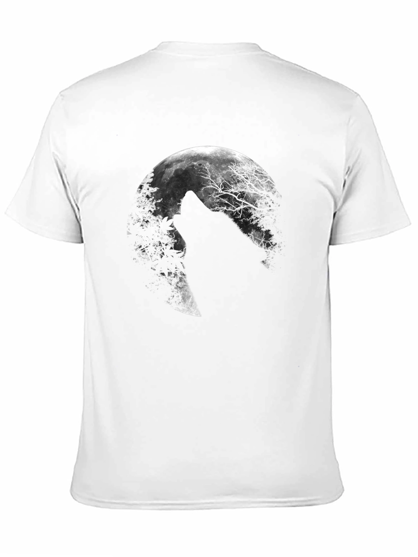 Black Wolf Moon Graphic T-Shirt - Black Cotton Tee view 11