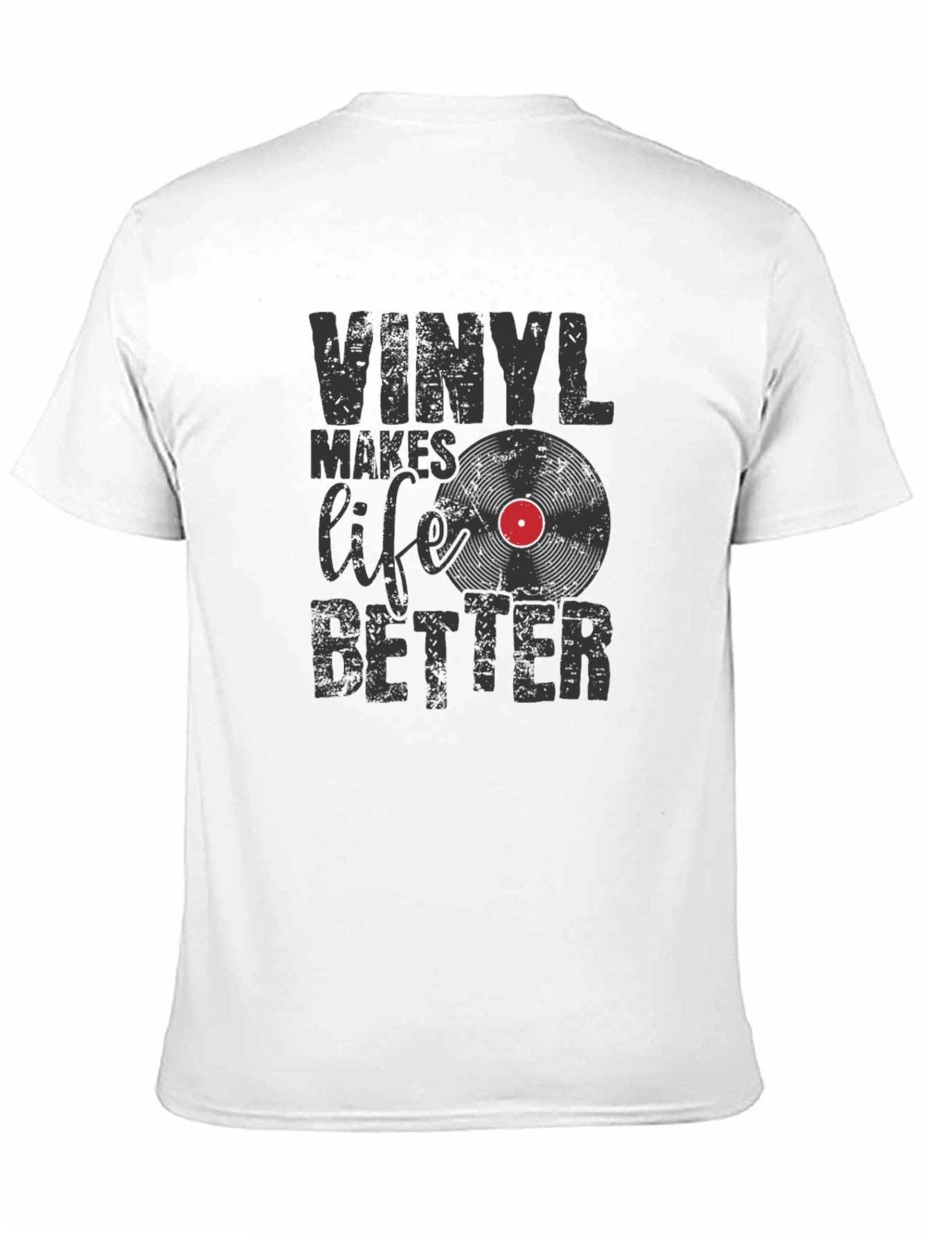 Black Vinyl Makes Life Better Graphic Tee view 11