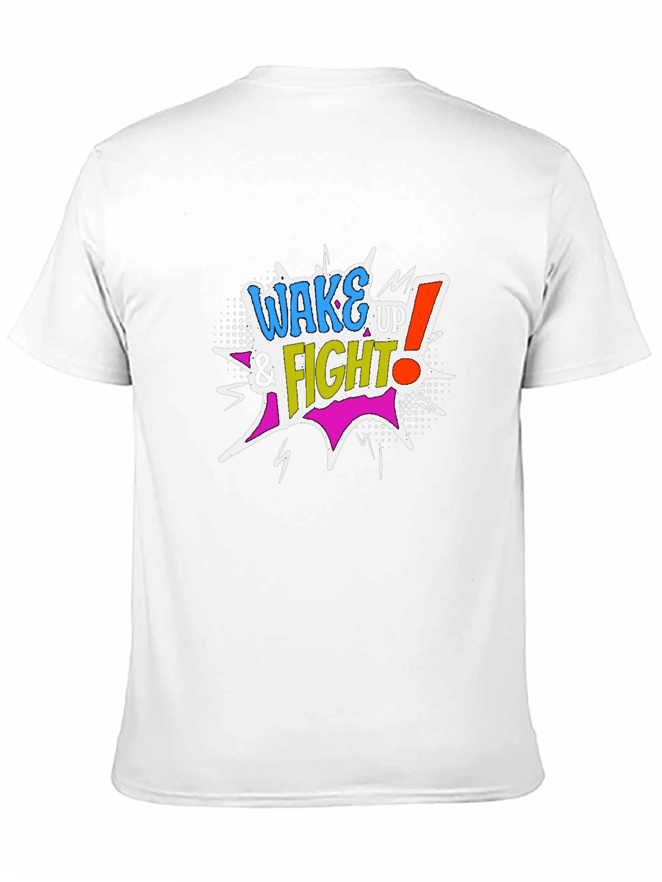 Black Wake Up & Fight Graphic Tee - Men's Black Cotton T-Shirt view 11