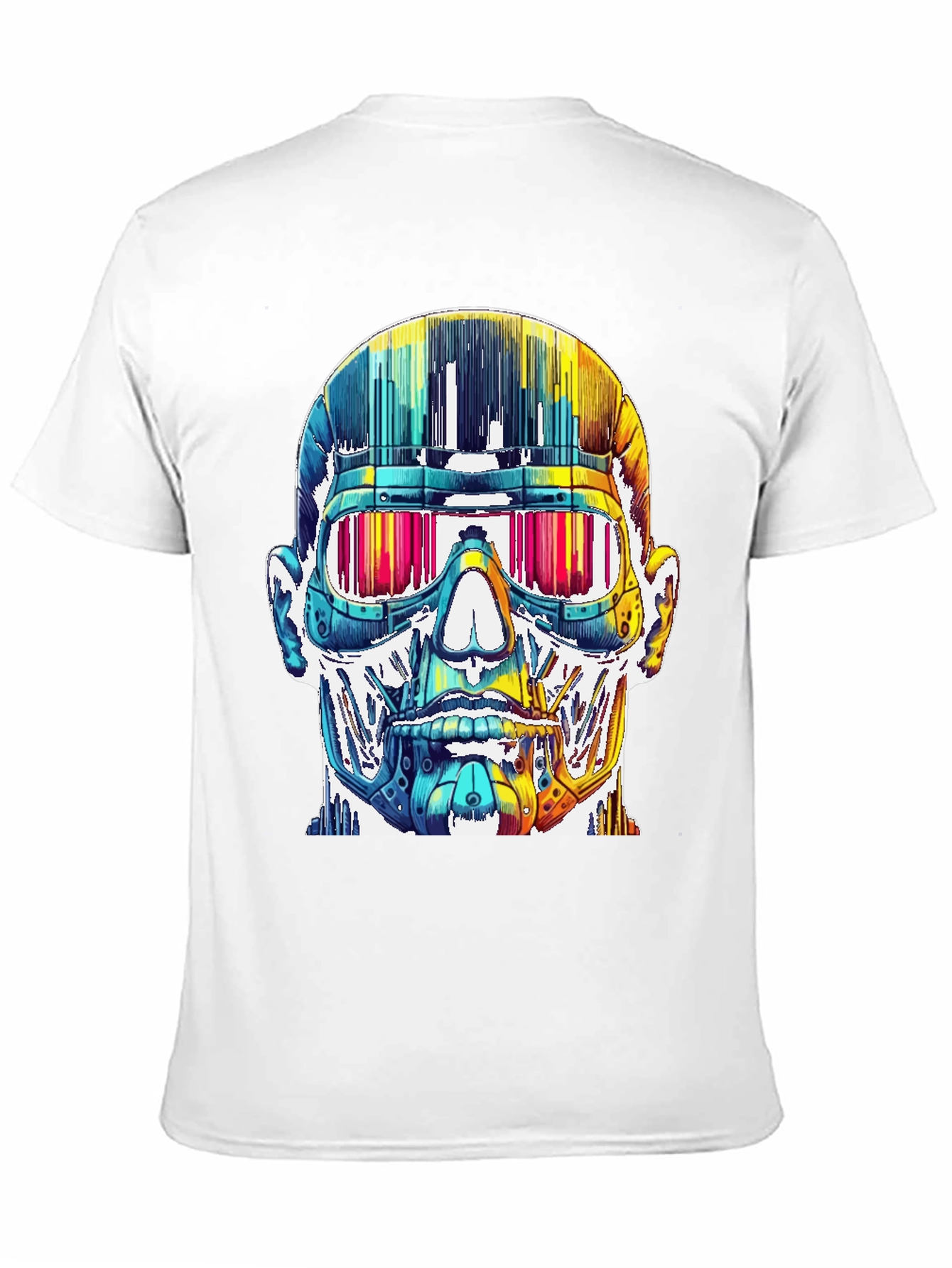 Black Cyberpunk Skull Graphic Tee view 11