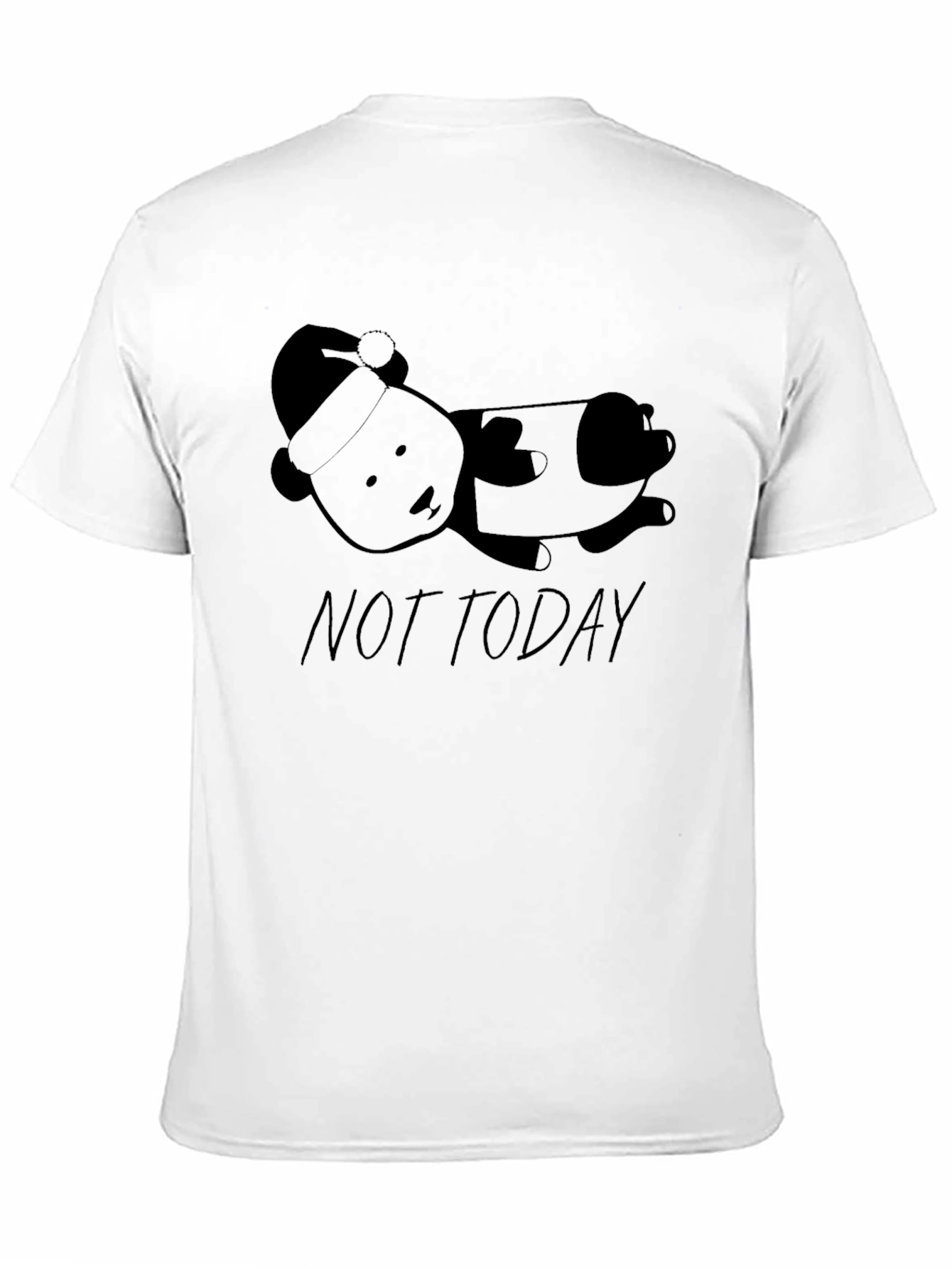 Black Not Today Panda T-Shirt: Funny Lazy Panda Graphic Tee view 11
