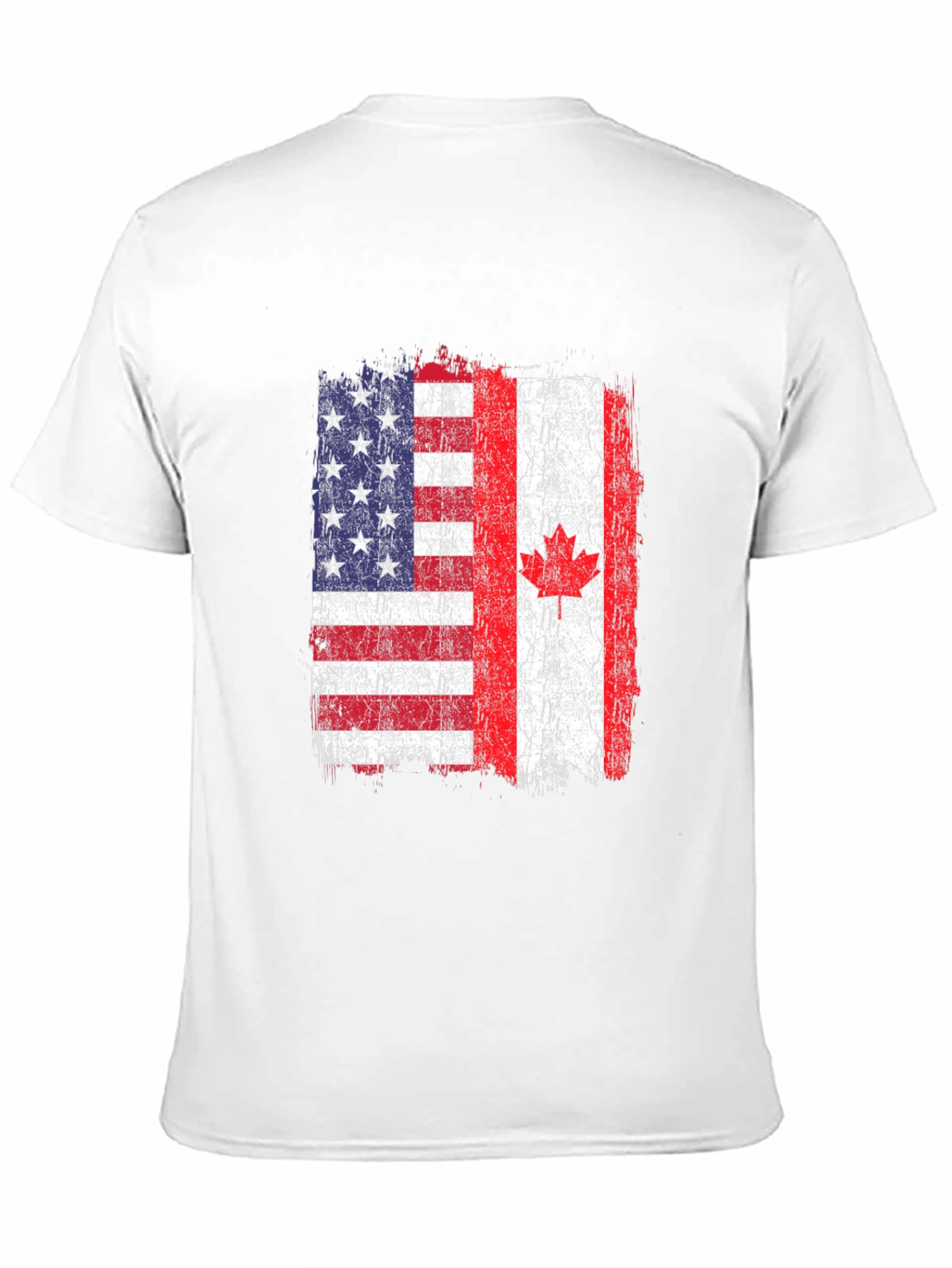Black USA Canada Flag Graphic T-Shirt view 11