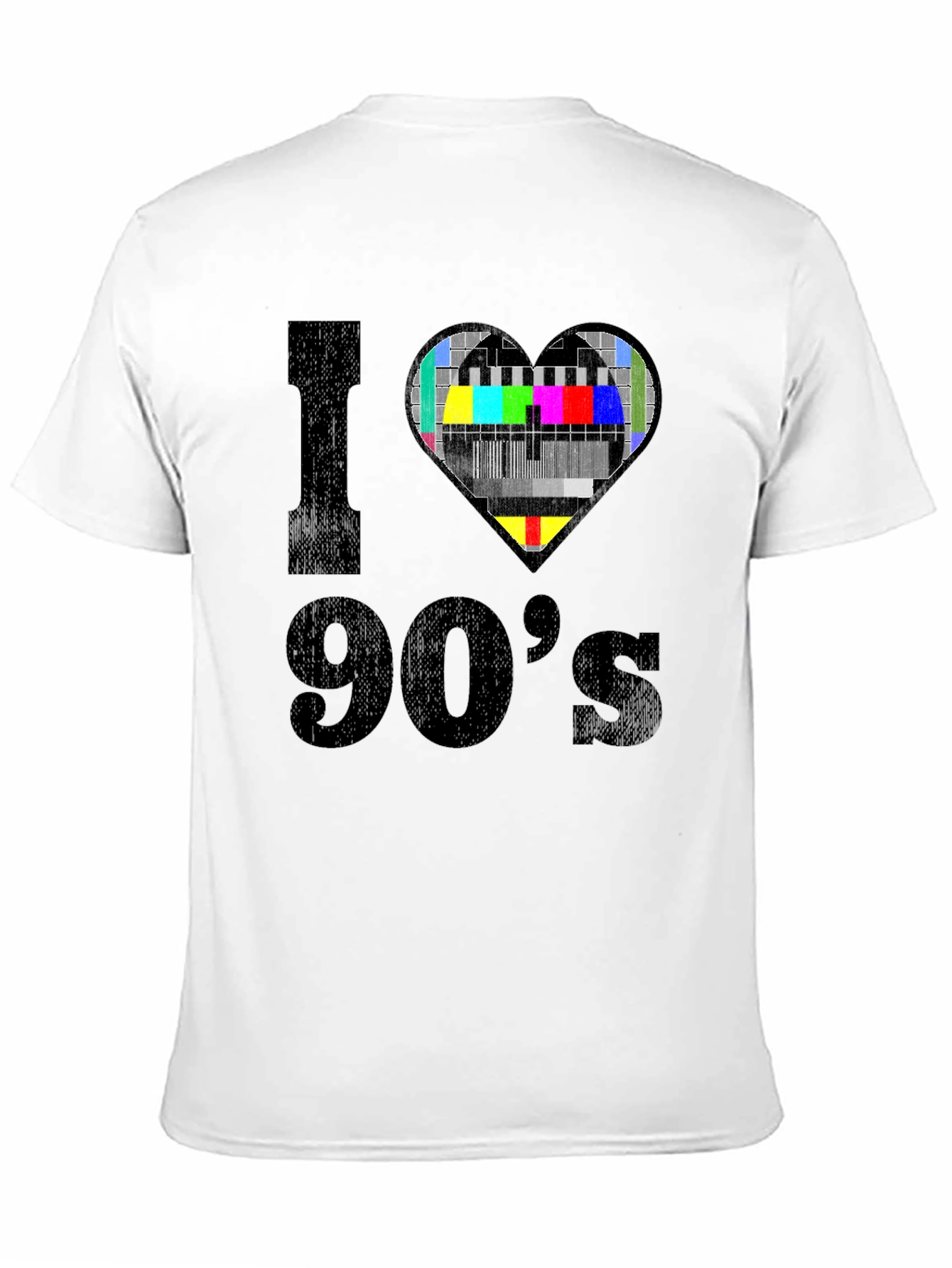 Black I Love 90's T-Shirt - Nostalgic TV Heart Design view 11