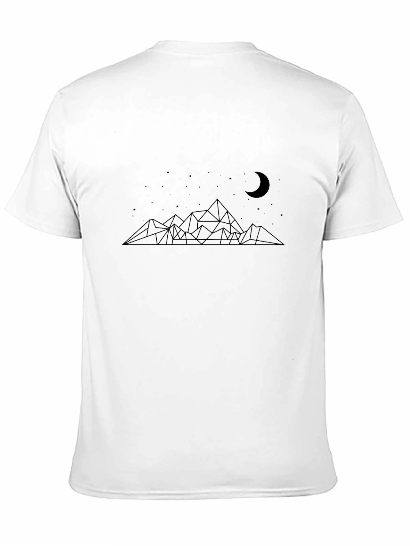 Black Geometric Mountain Scene Black T-Shirt view 11
