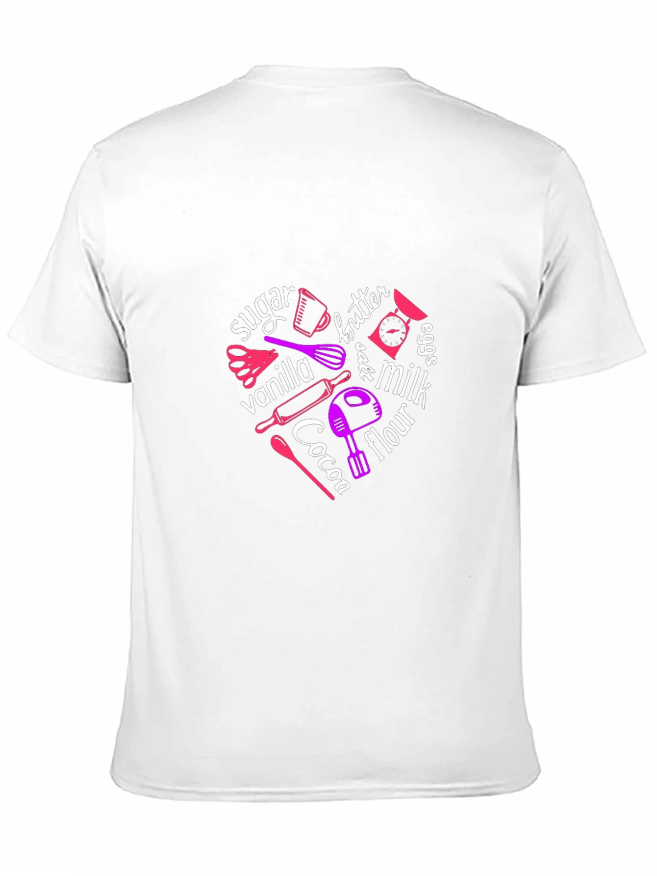 Black Baking Ingredients Heart T-Shirt view 11