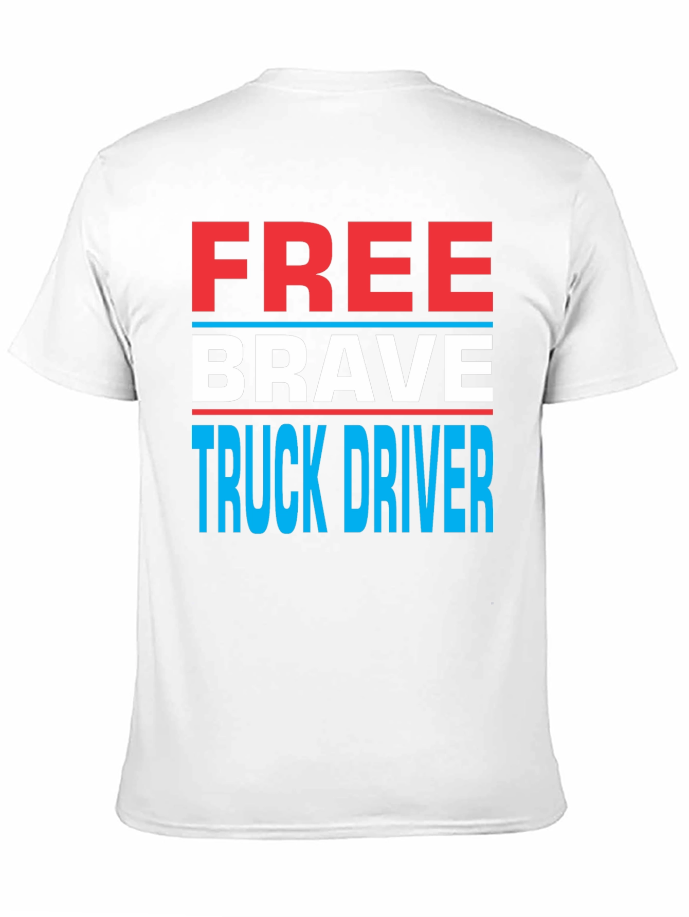 Black Free Brave Truck Driver Graphic Tee view 11
