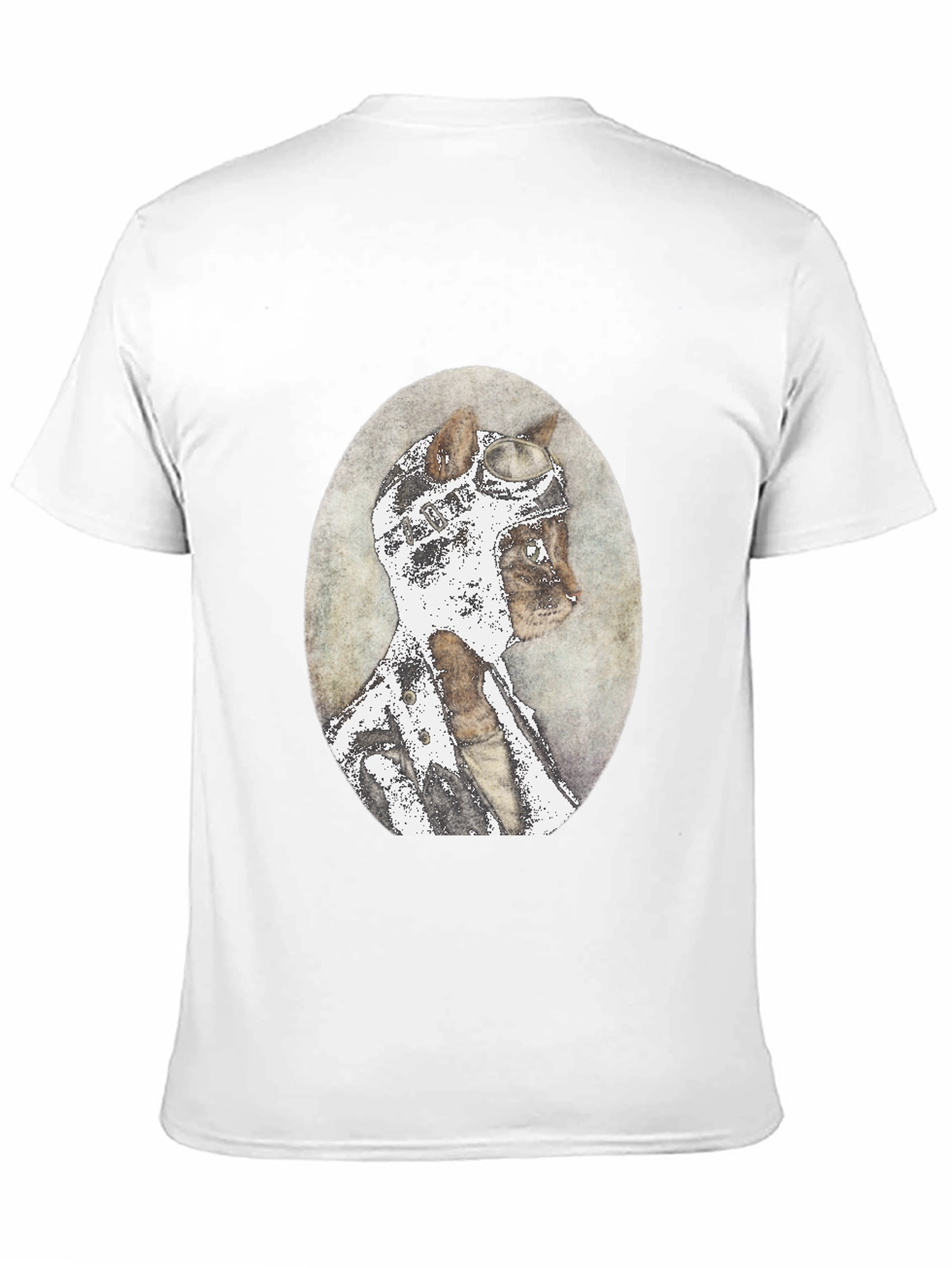 Black Cat Aviator T-Shirt - Vintage Style Black Tee view 11