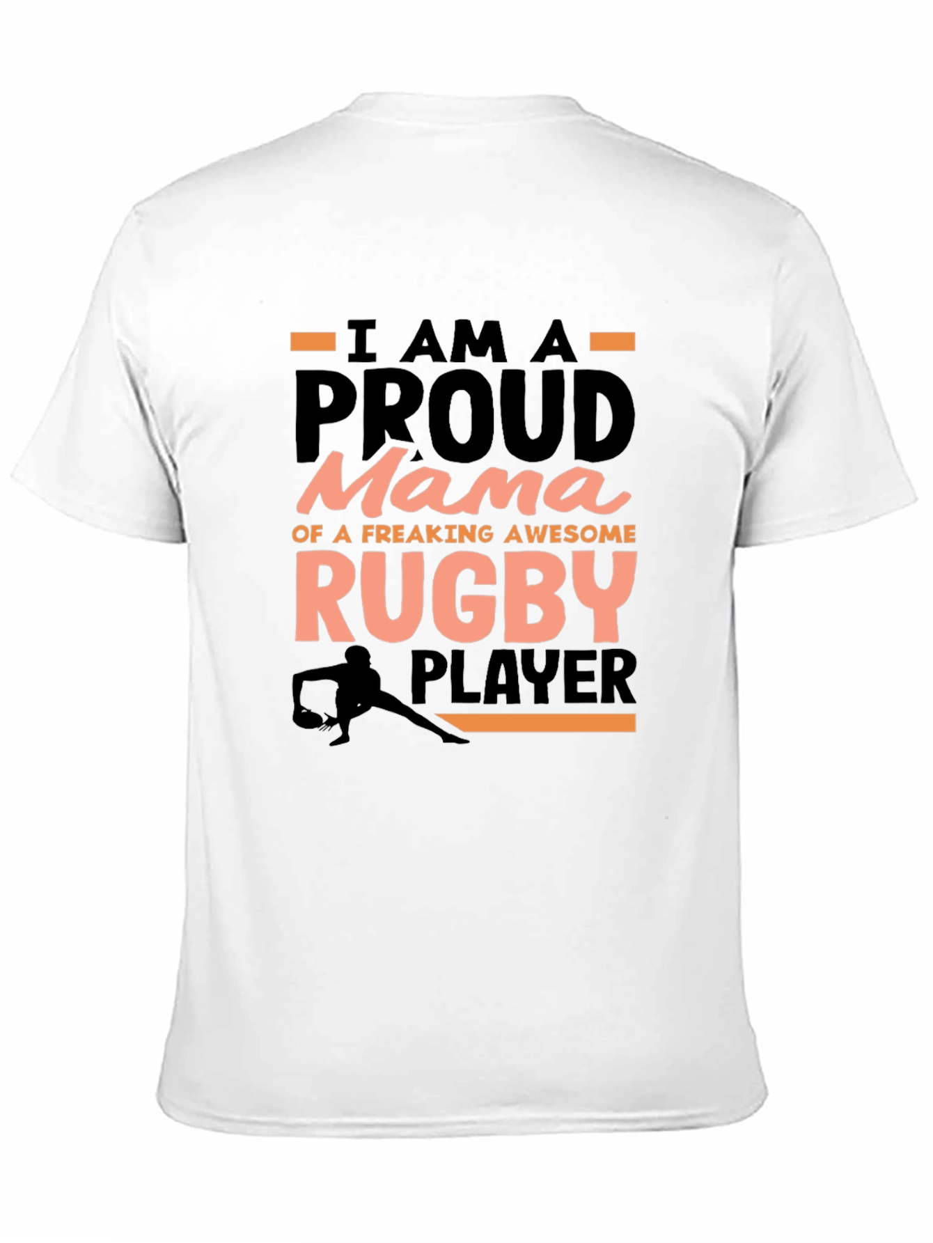 Black Proud Mama Rugby Player Graphic Tee view 11