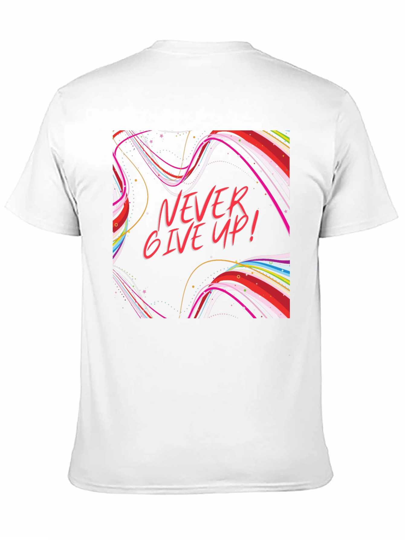 Black Never Give Up Graphic T-Shirt Black Cotton view 11