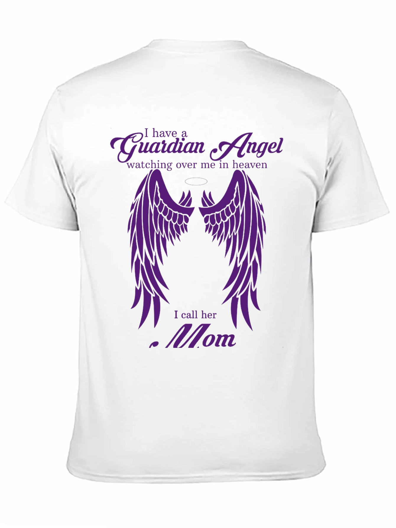 Black Guardian Angel Mom T-Shirt - In Memory view 11