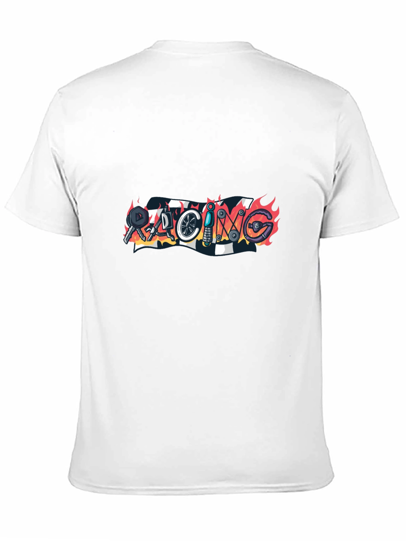 Black Racing Graphic Tee - Black Cotton T-Shirt for Motorsport Fans view 11
