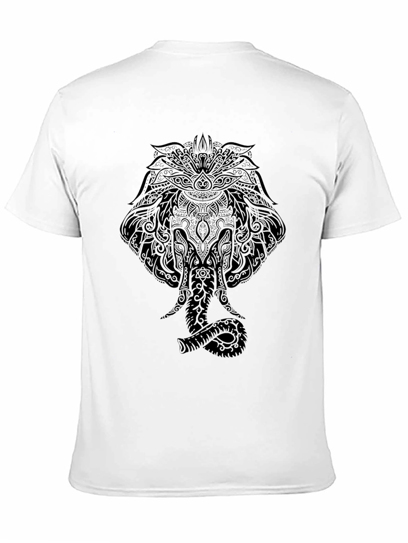 Black Mens Black Elephant Mandala Graphic Tee view 11