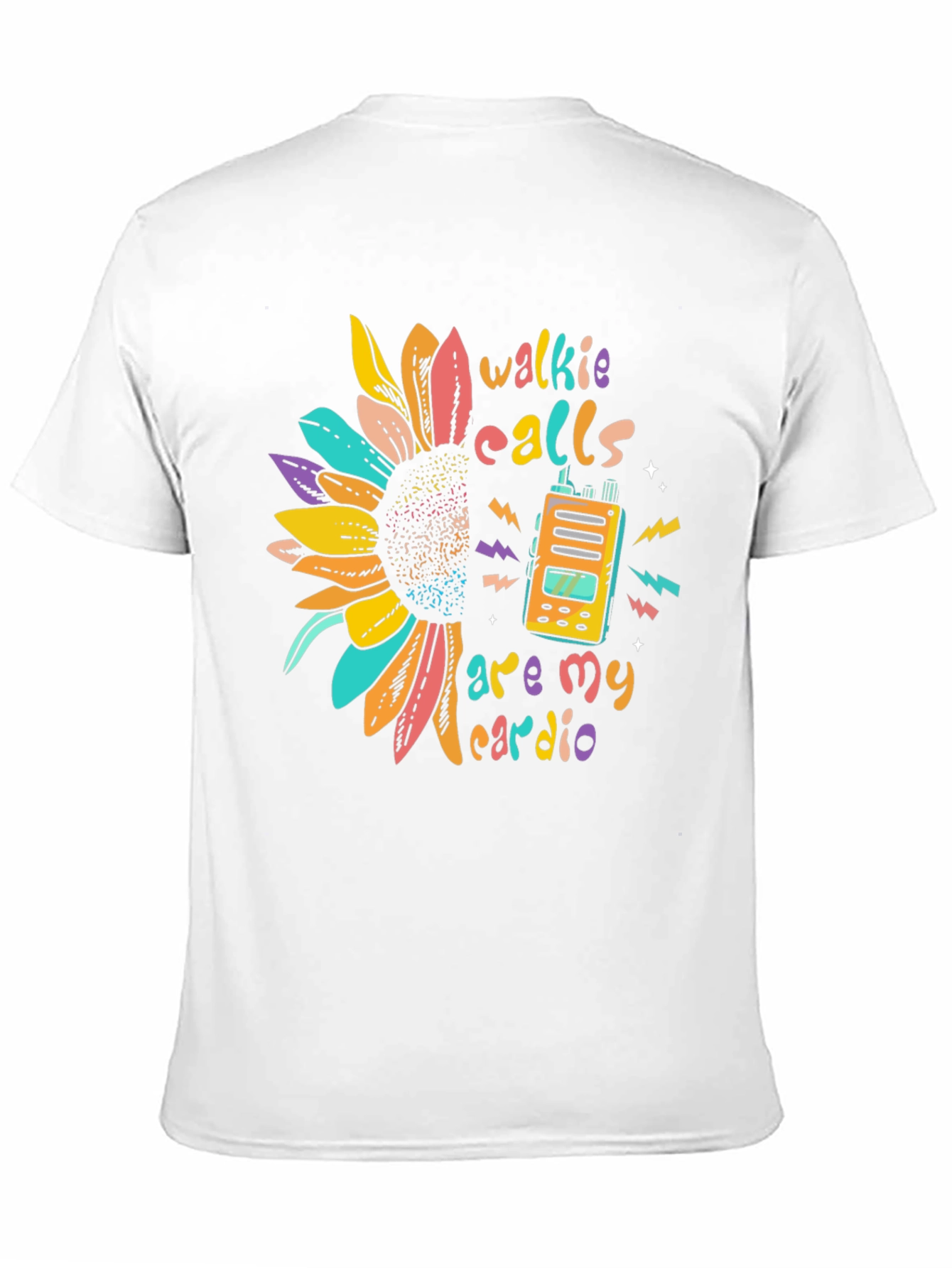 Black Walkie Calls Are My Cardio Graphic Tee view 11