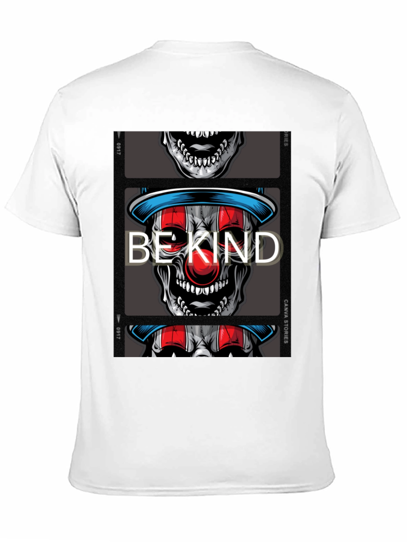 Black Be Kind Clown Skull Graphic T-Shirt view 11