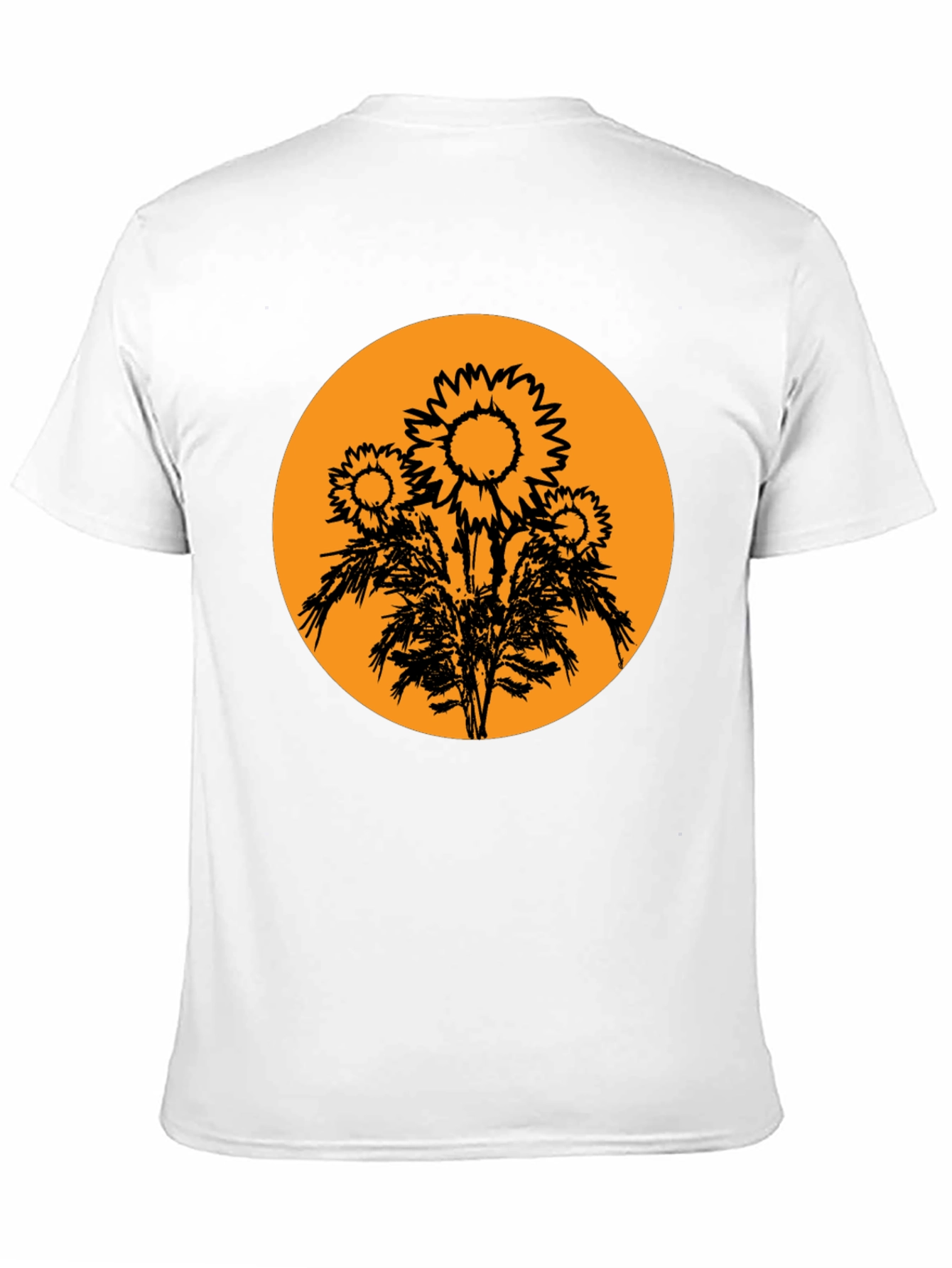 Black Sunflower Graphic Tee - Black Cotton T-Shirt view 11