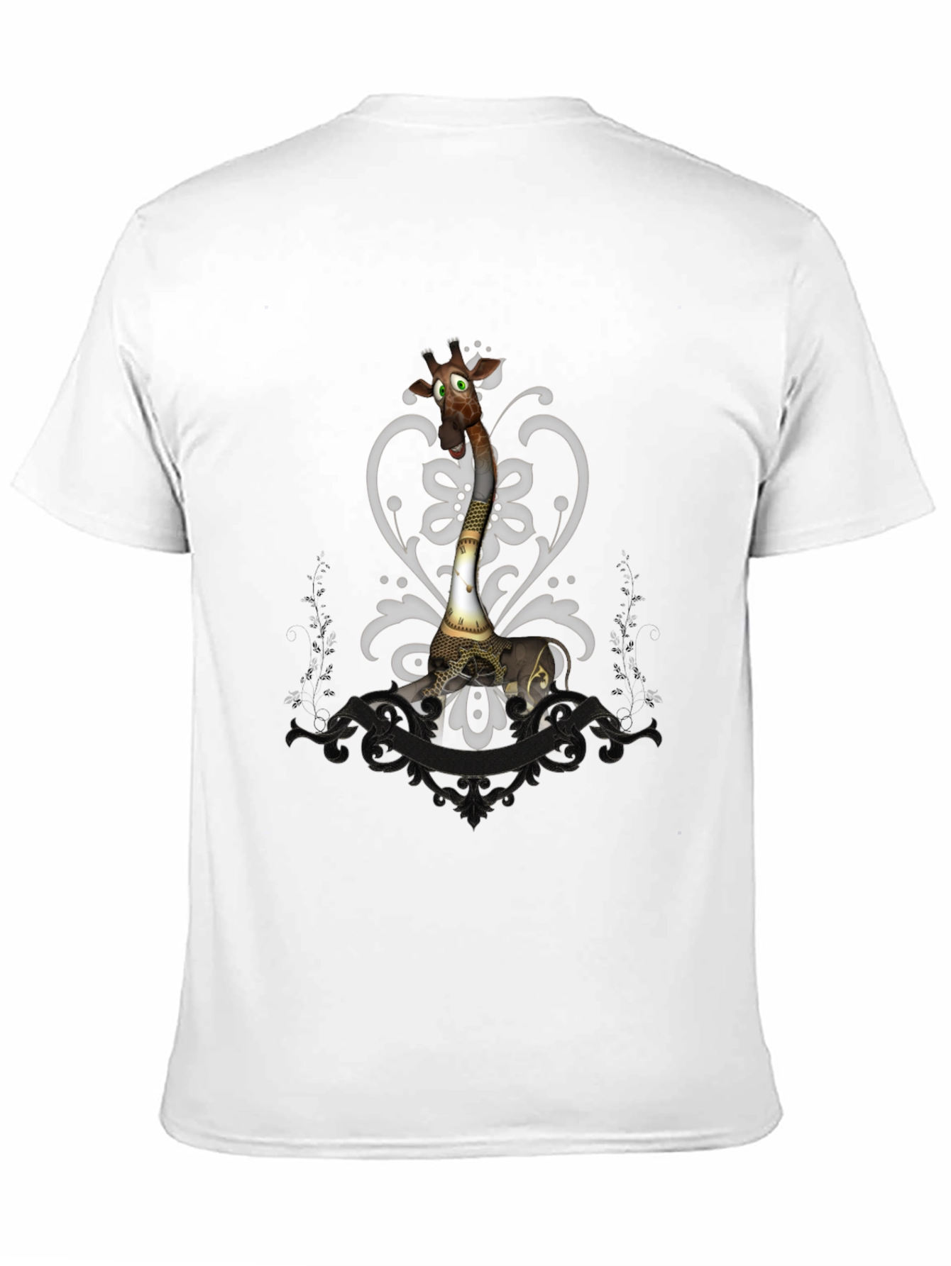 Black Steampunk Giraffe Graphic Tee - Unique Animal T-Shirt view 11