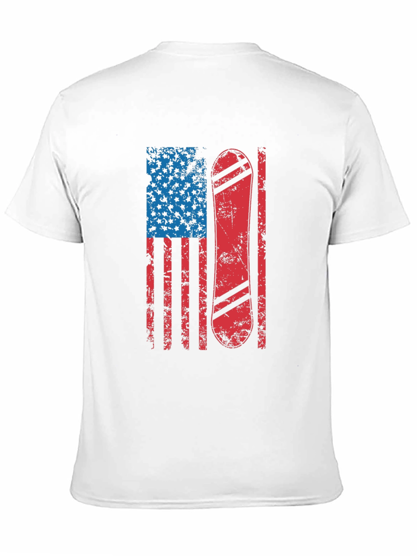 Black American Flag Snowboard T-Shirt view 11