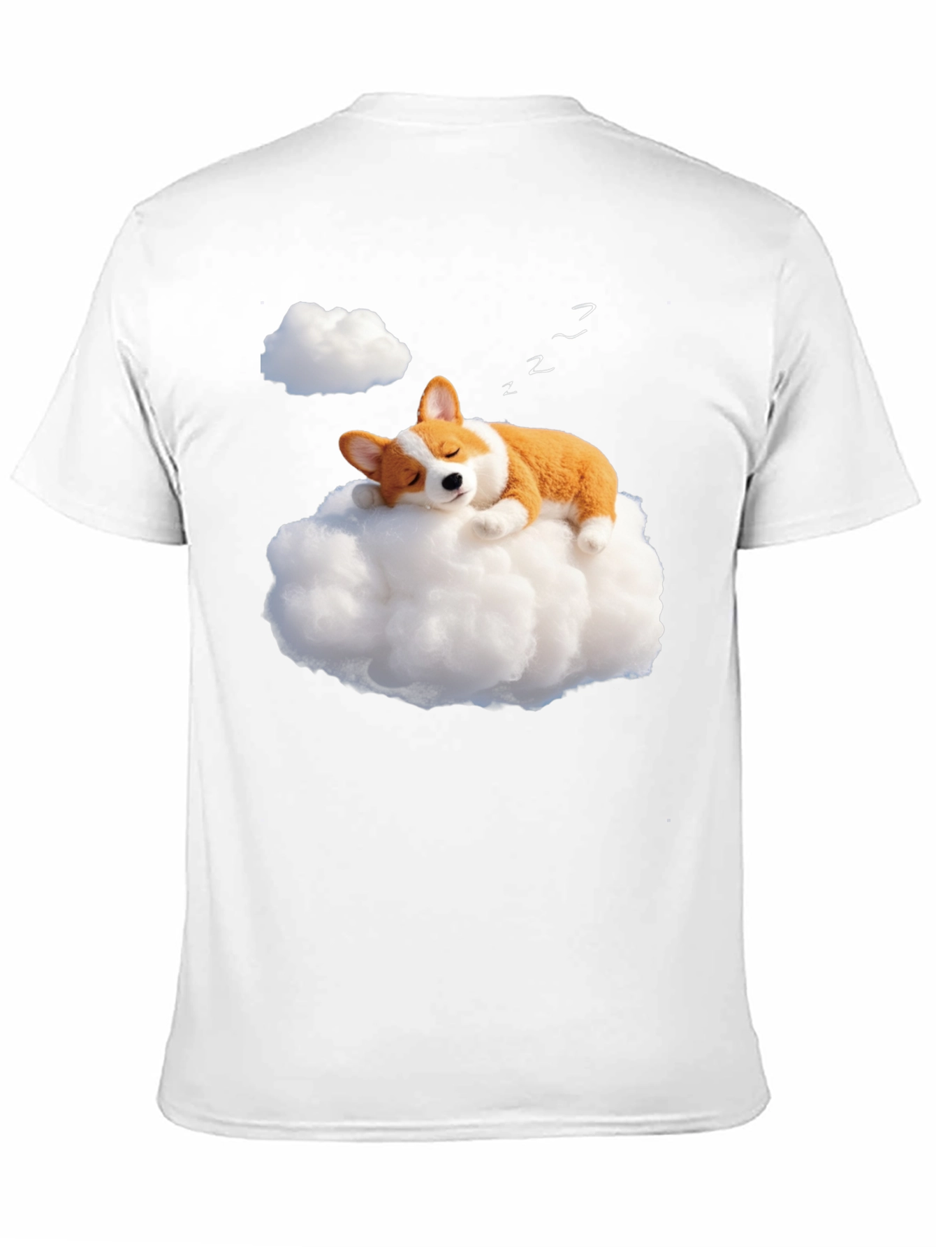 Black Dreamy Corgi Cloud Nap Black T-Shirt view 11