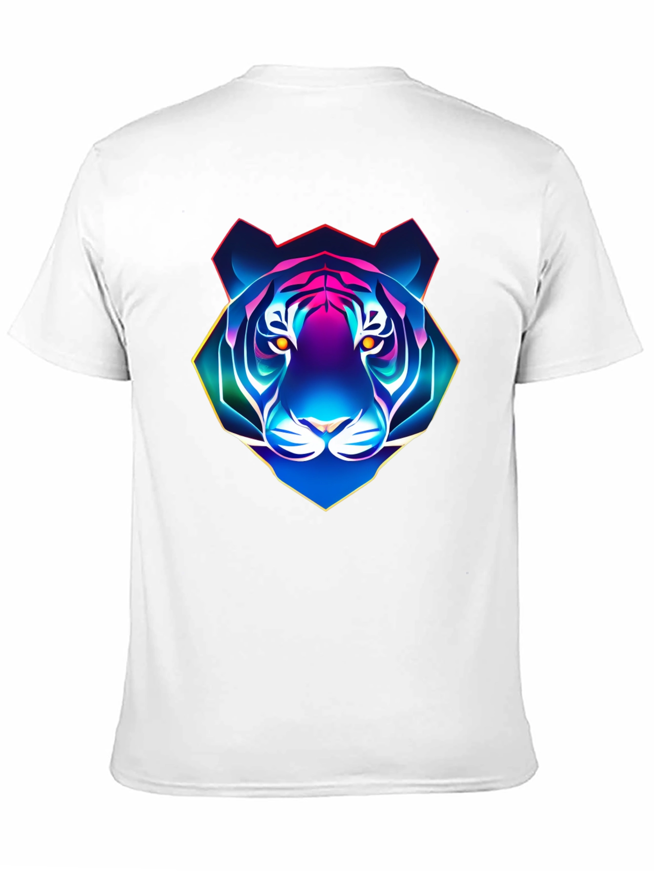 Black Neon Tiger Graphic T-Shirt - Men's Black Tee view 11