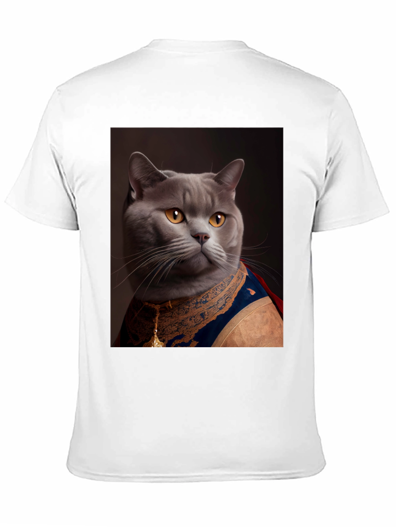 Black Regal Cat T-Shirt - Funny Pet Portrait Tee view 11