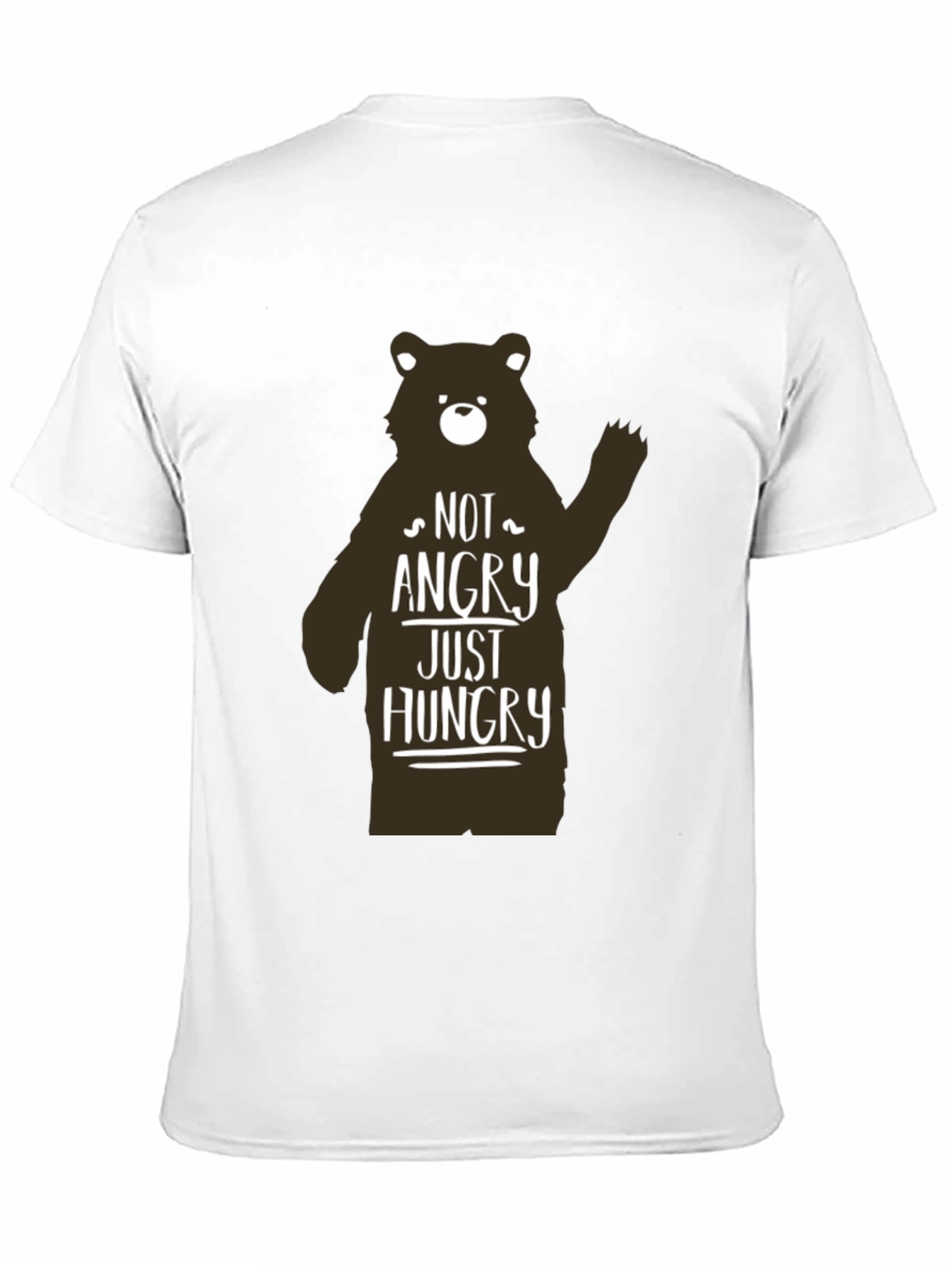 Black Not Angry Just Hungry Bear Graphic T-Shirt view 11