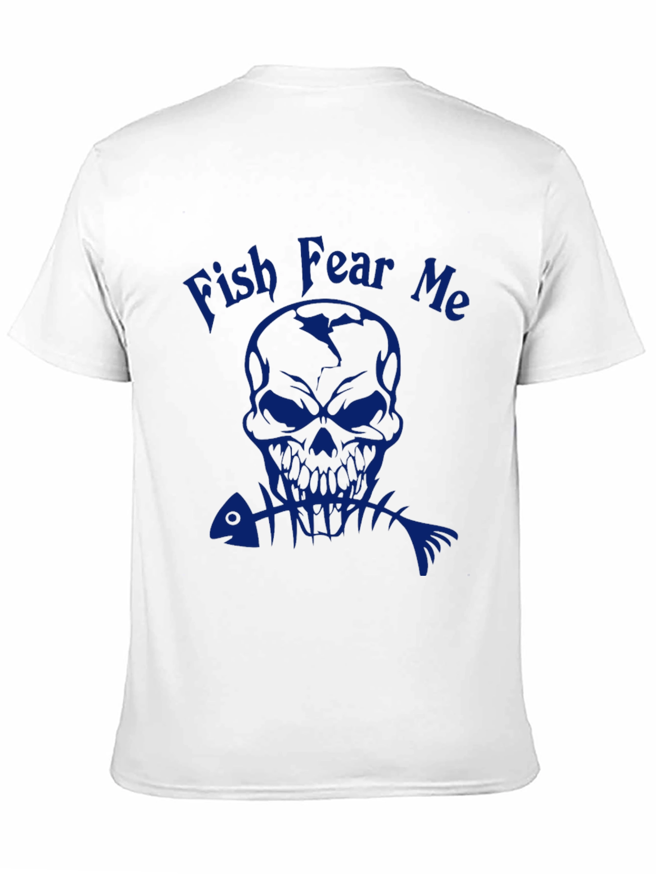 Black Fish Fear Me Skull Graphic Tee - Black Cotton T-Shirt view 11