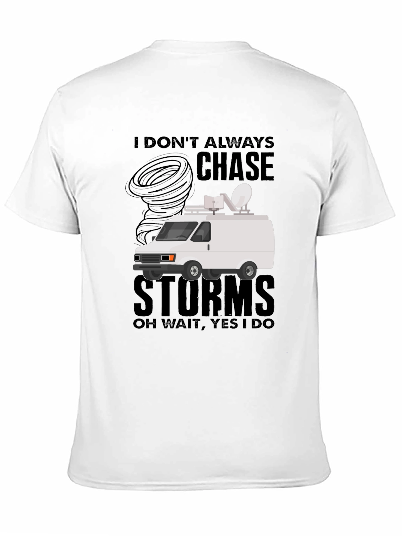 Black Storm Chaser T-Shirt - Funny Weather Van Tee view 11