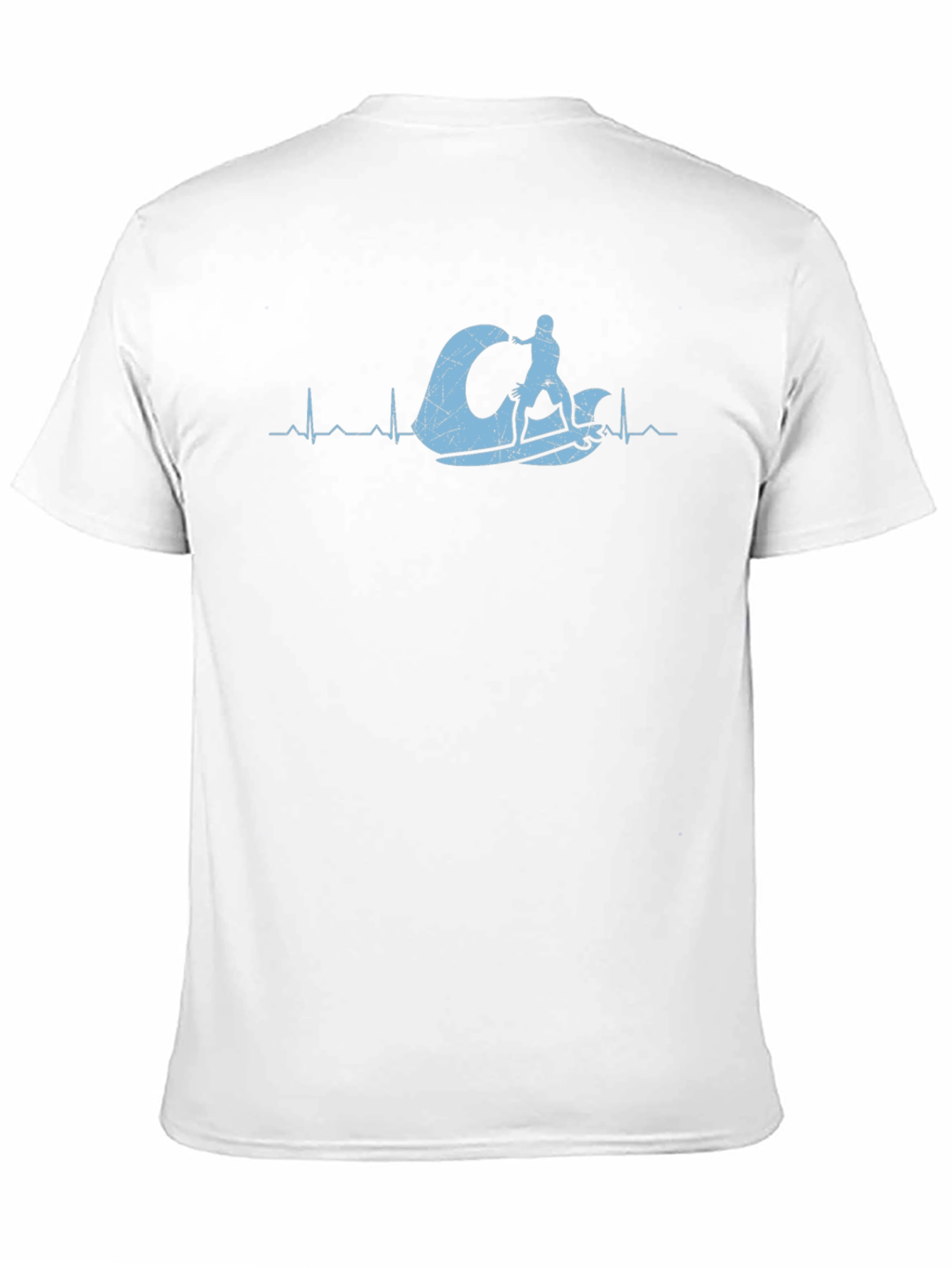 Black Kitesurfing Heartbeat T-Shirt - Black Cotton Tee view 11