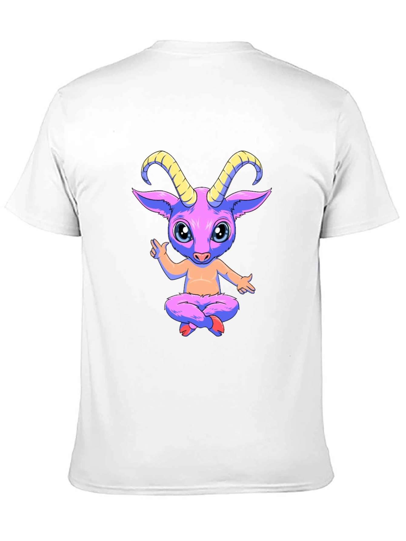 Black Cartoon Goat Graphic Black Tee view 11