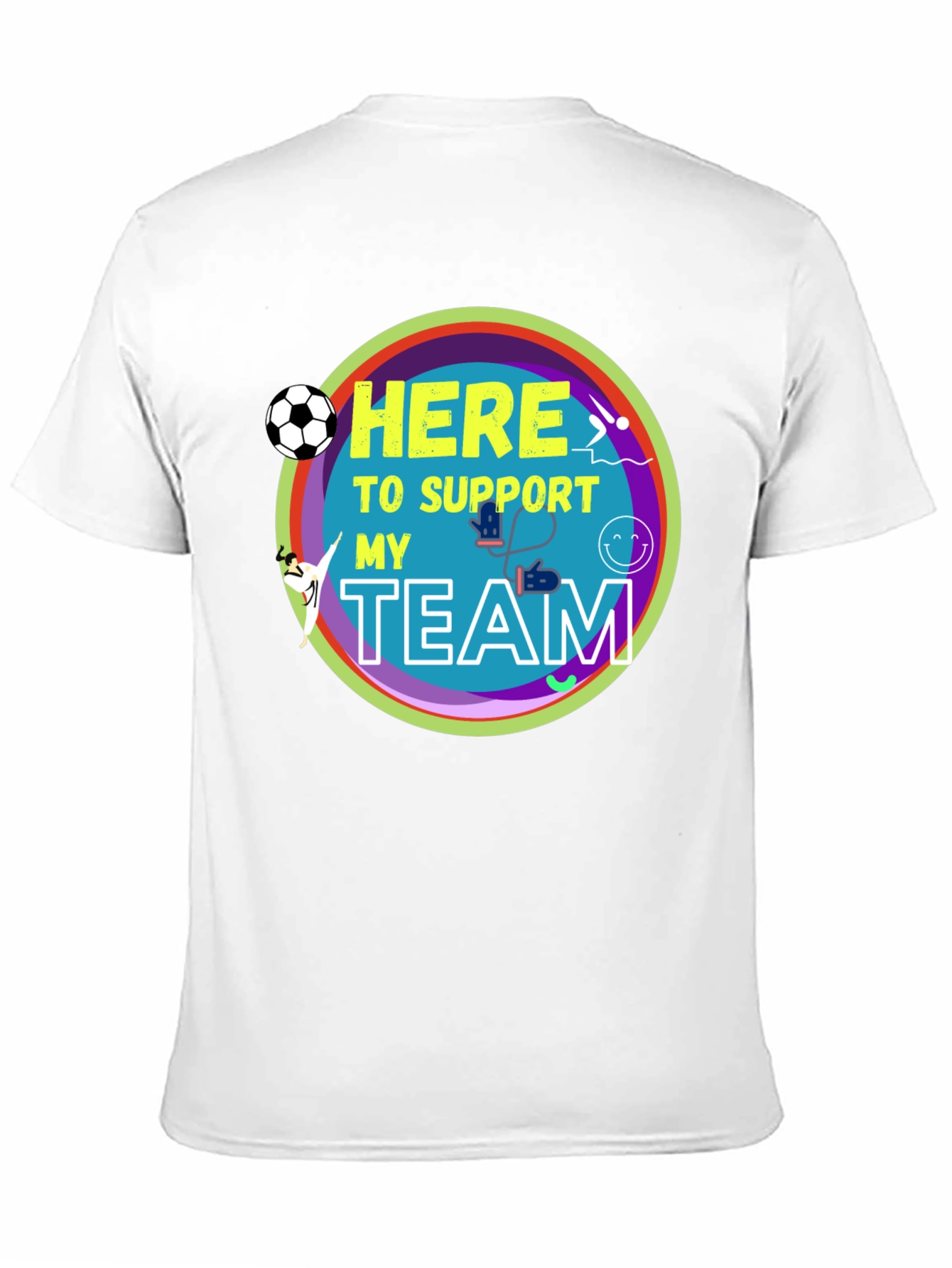 Black Here to Support My Team Graphic T-Shirt view 11