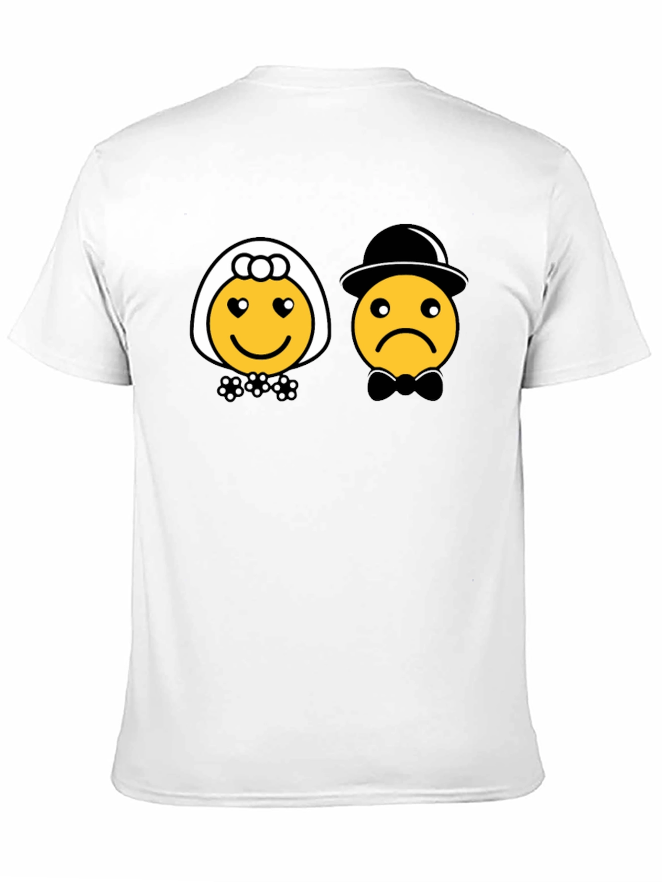 Black Bride & Groom Emoji Black T-Shirt - Funny Wedding Tee view 11