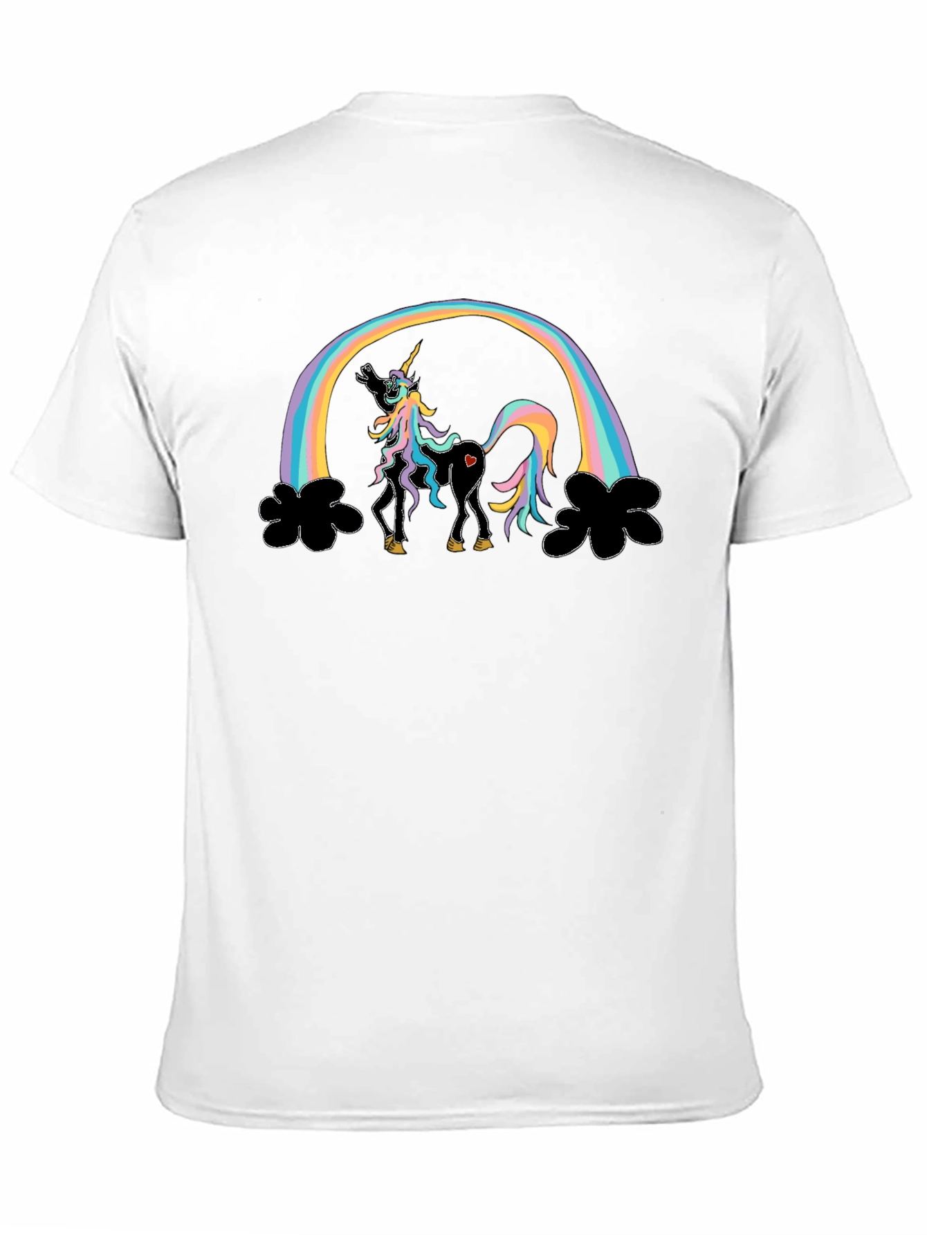 Black Rainbow Unicorn T-Shirt, Funny Design view 11