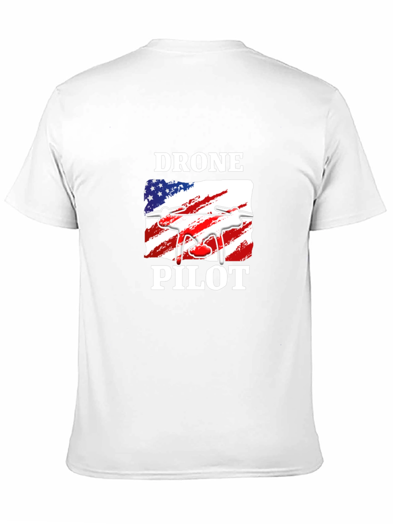 Black Drone Pilot T-Shirt - American Flag Design view 11