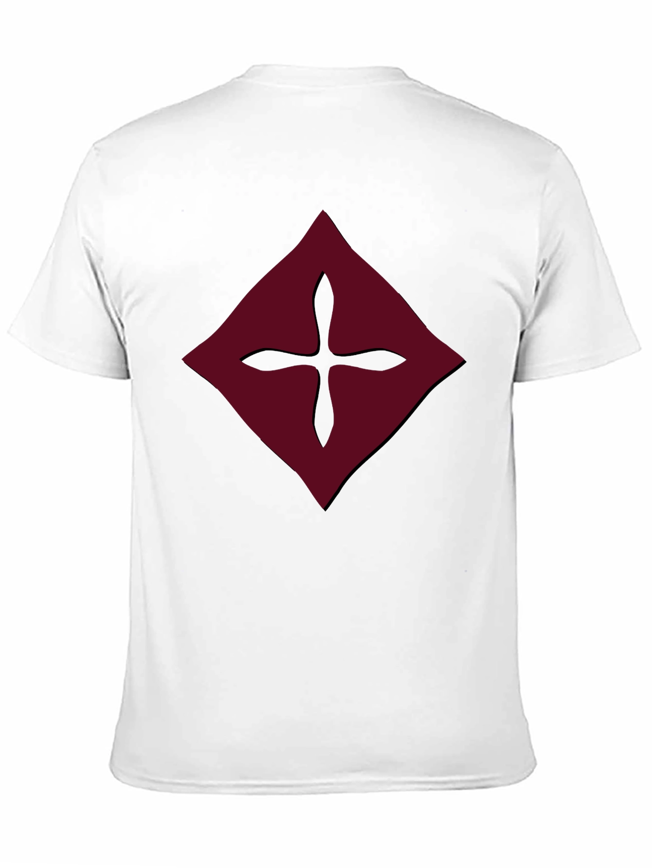 Black Burgundy Diamond Cross Graphic Tee - Men's Black Shirt view 11