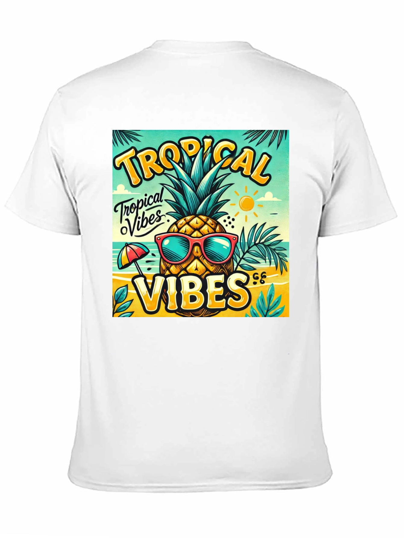 Black Tropical Vibes Pineapple T-Shirt view 11
