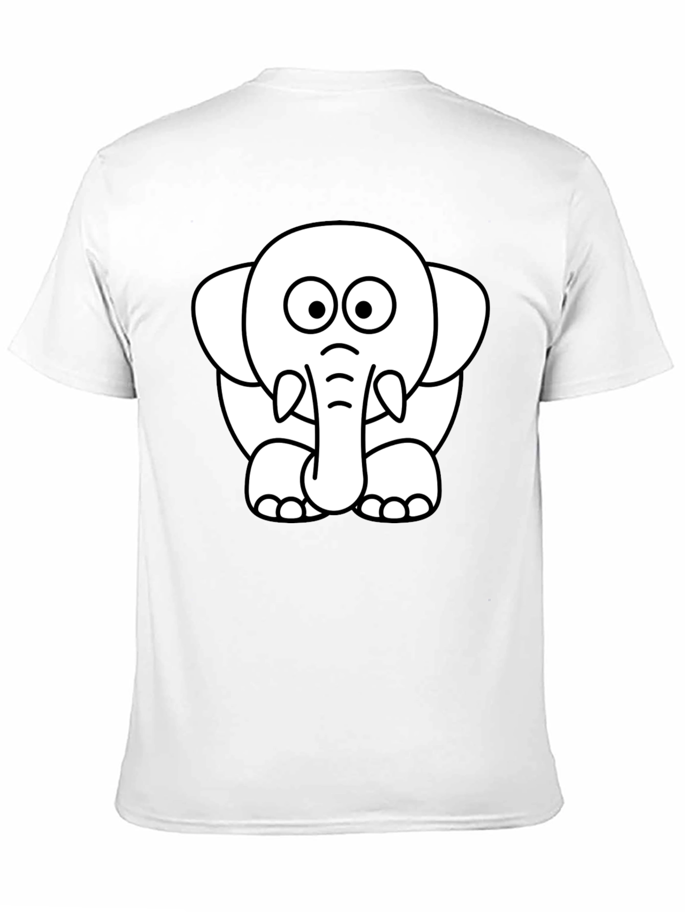Black Cute Elephant Graphic Tee - Black Cotton T-Shirt view 11