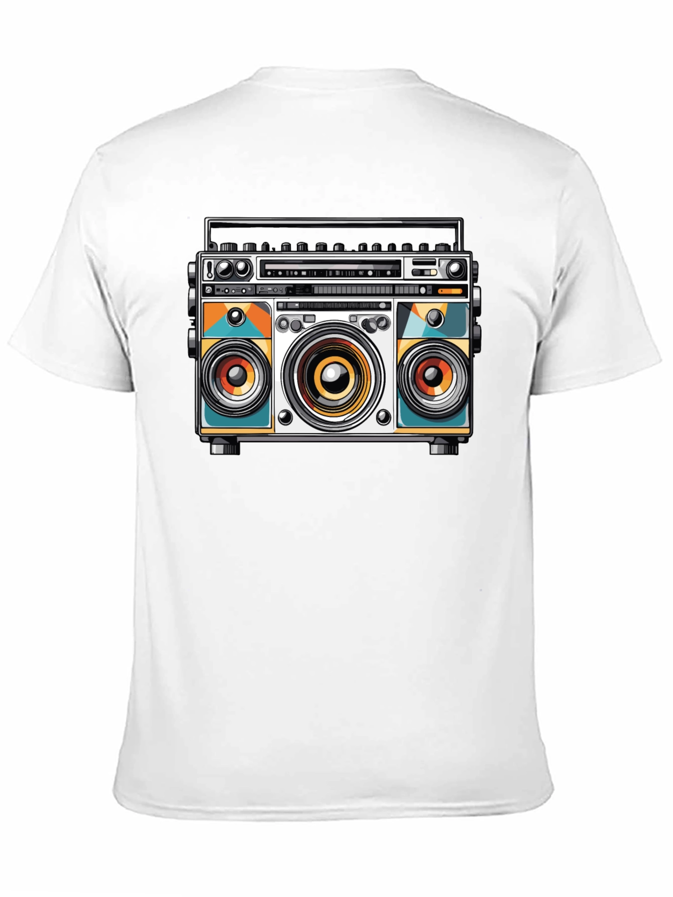 Black Retro Boombox Graphic Tee - Cool Music Lover Shirt view 11