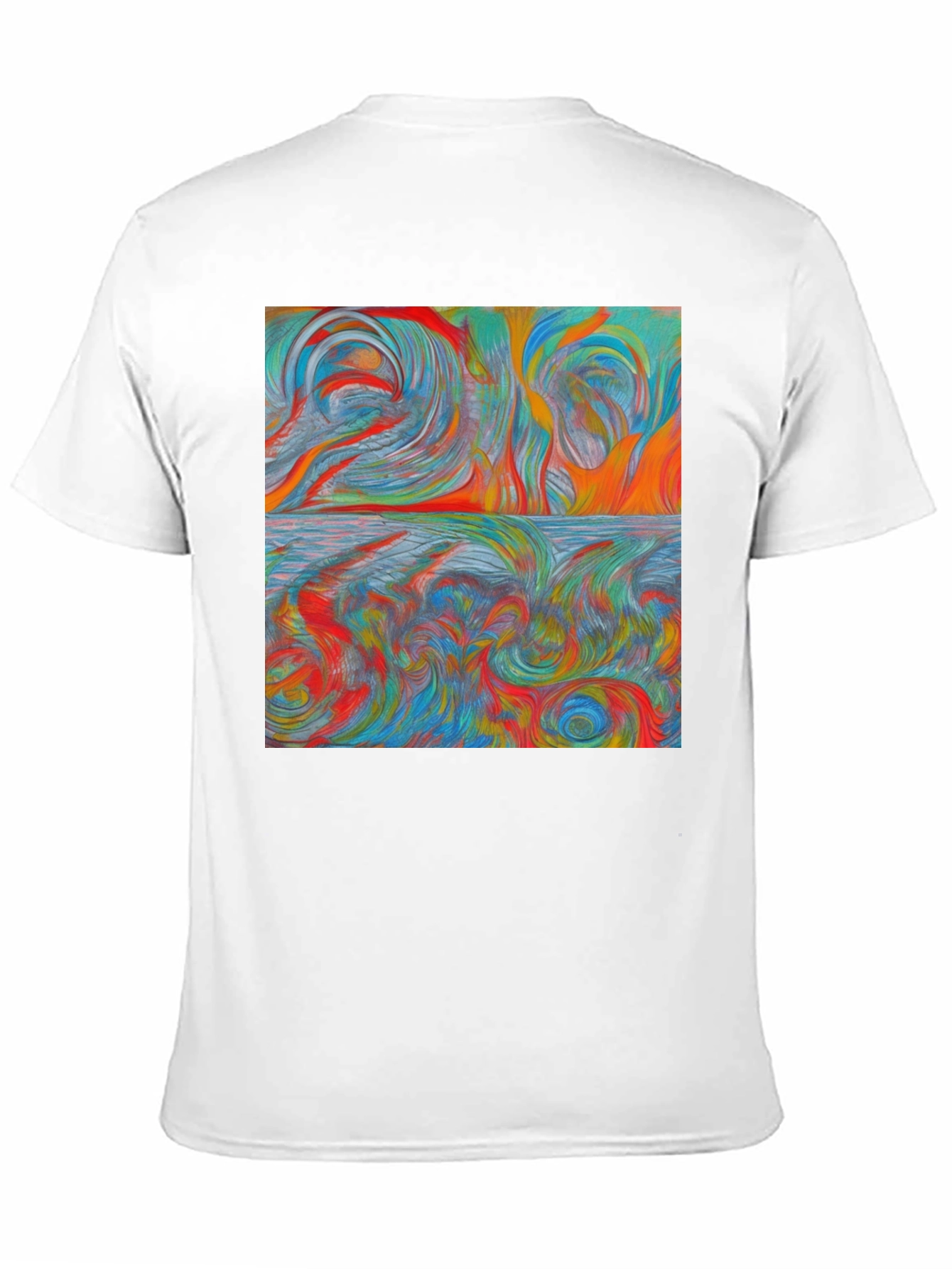Black Abstract Swirl Art T-Shirt view 11
