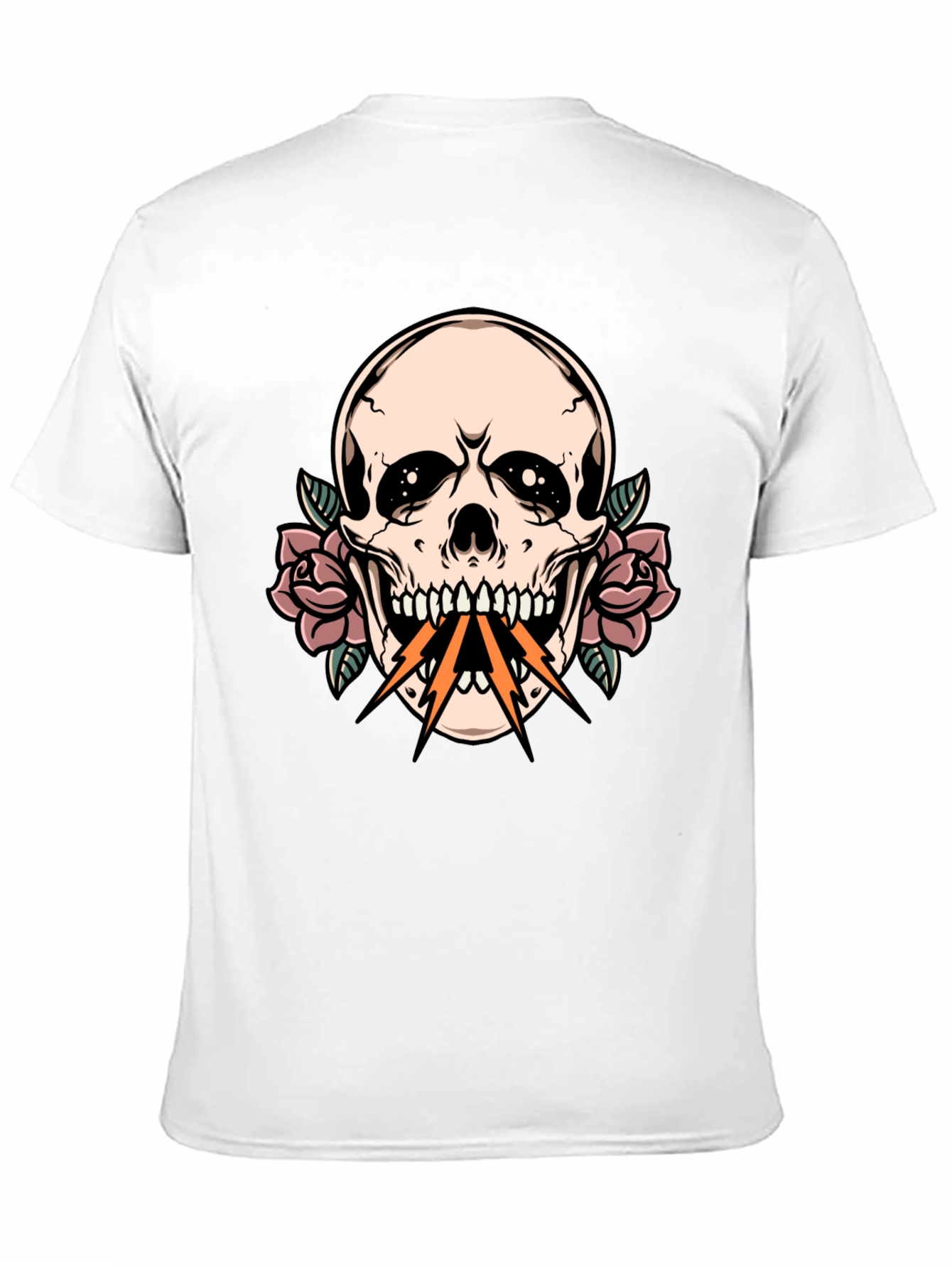 Black Skull & Roses Graphic Tee - Edgy Streetwear view 11