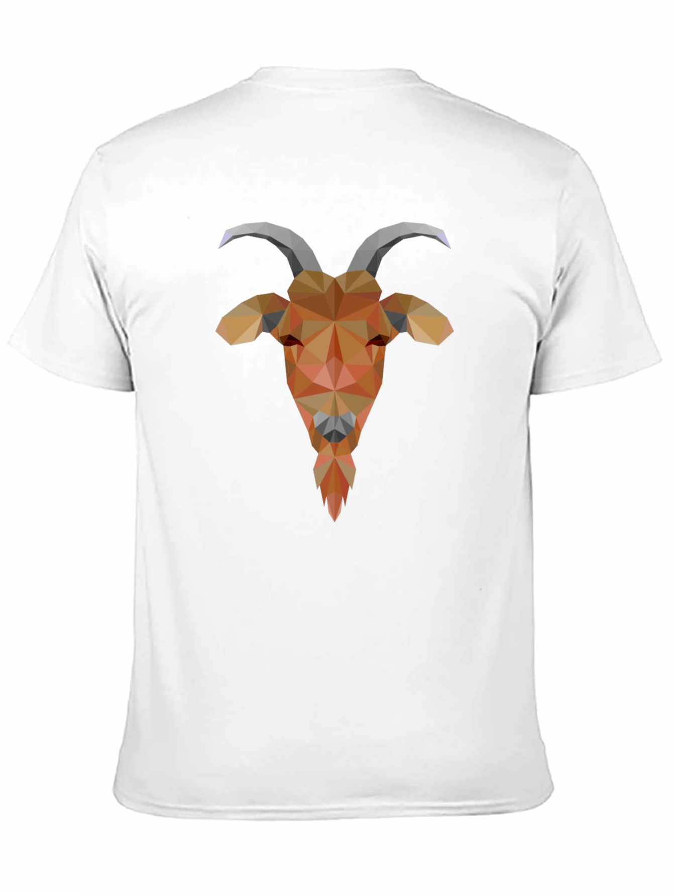 Black Geometric Goat Head Black Tee - Stylish Polygonal Design view 11