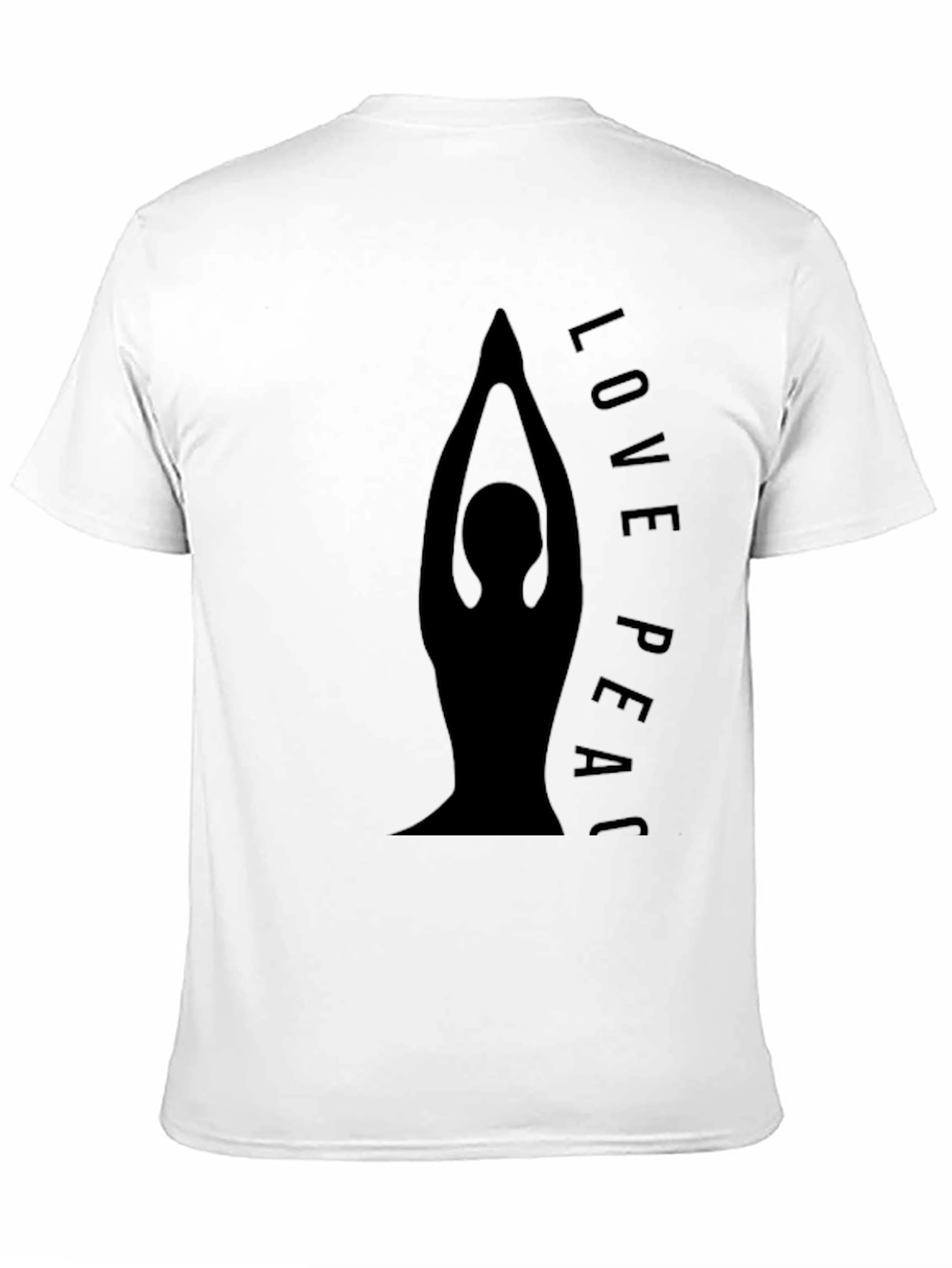 Black Yoga Love Peace Graphic Black T-Shirt view 11