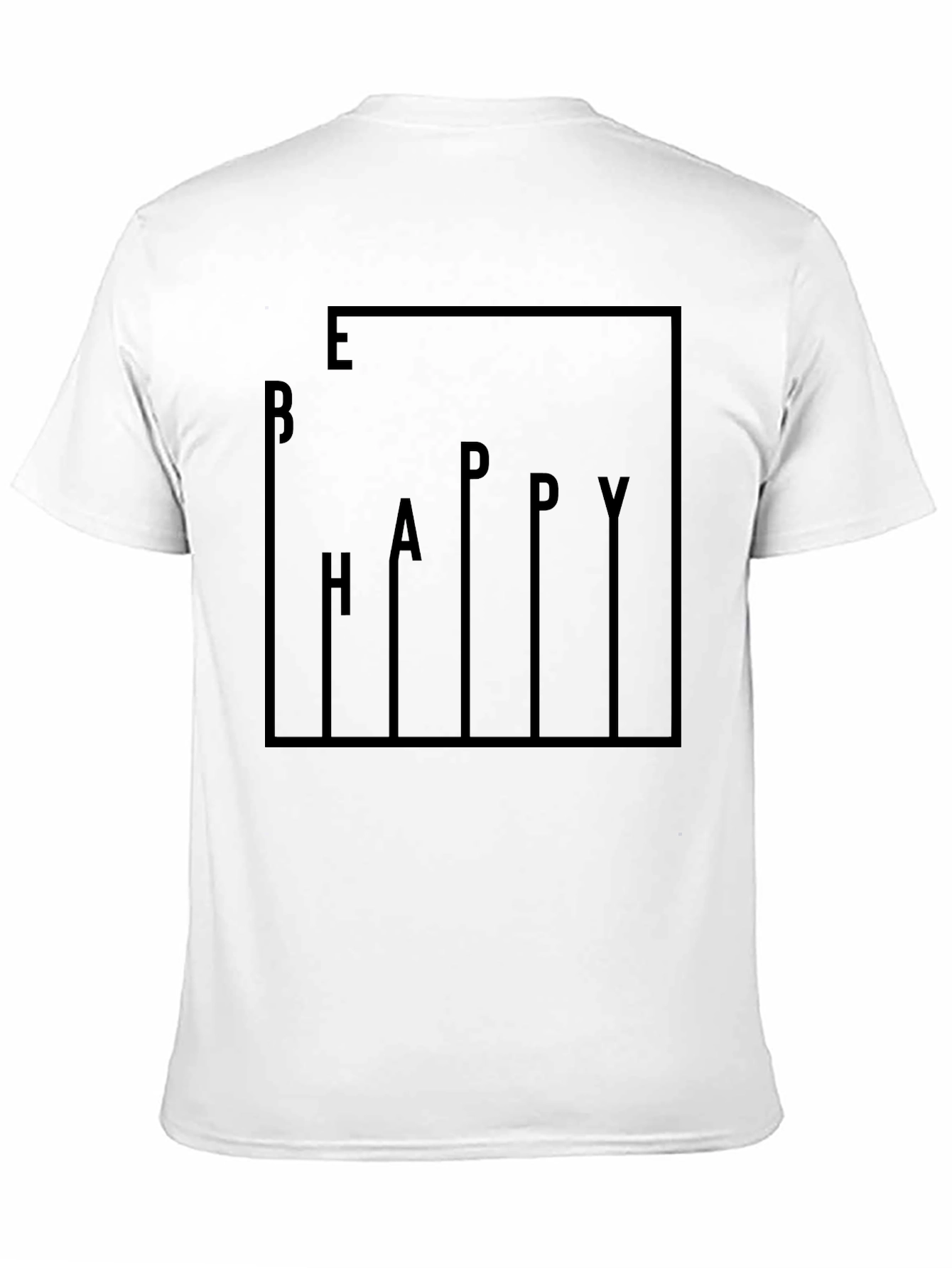 Black Be Happy Graphic Print Black T-Shirt view 11