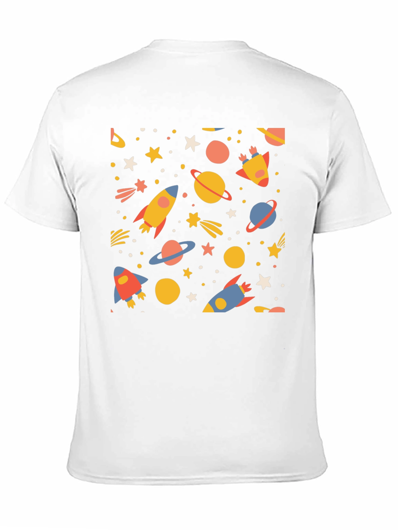 Black Cosmic Adventure T-Shirt - Space Rockets & Planets view 11
