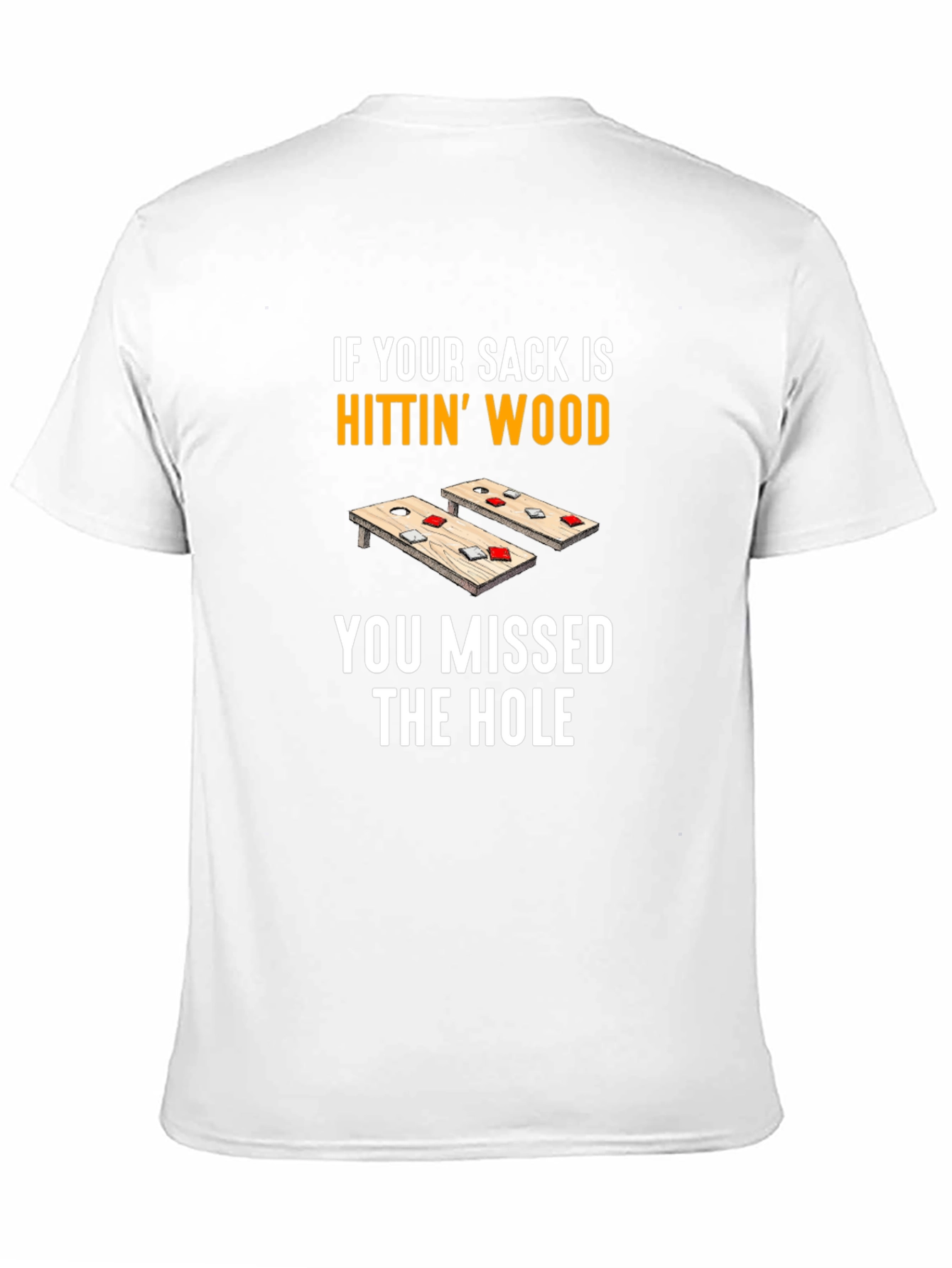 Black Cornhole Humor T-Shirt: Hit the Hole! view 11