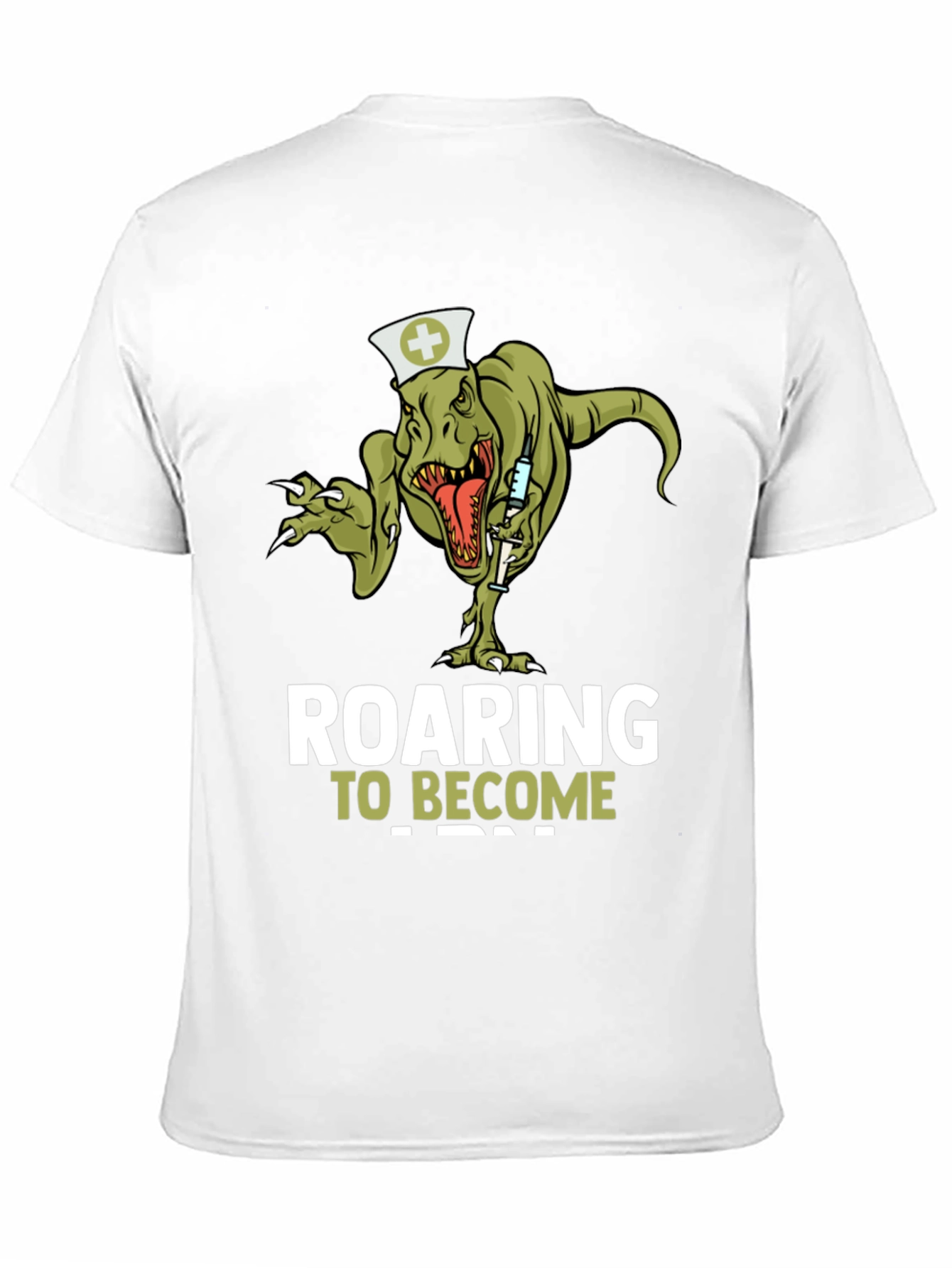 Black Roaring to Become a Nurse T-Shirt - Dinosaur Nurse Tee view 11
