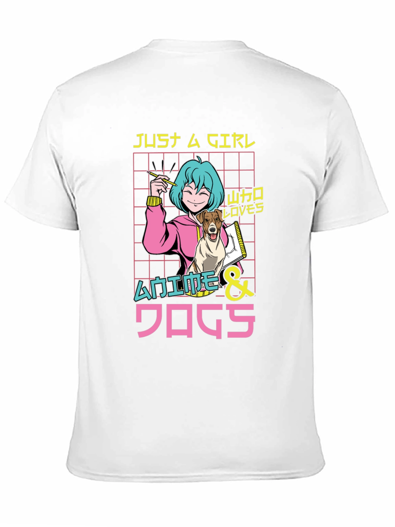 Black Anime & Dogs T-Shirt, Just A Girl Who Loves view 11