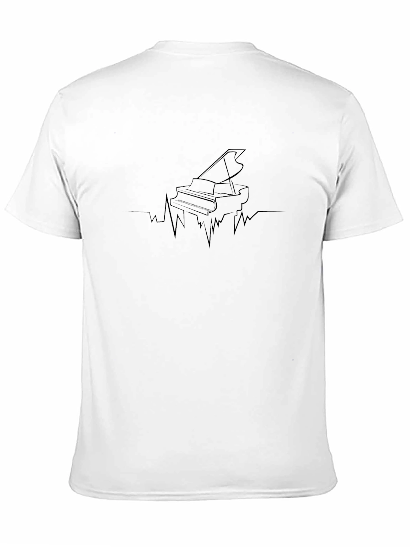 Black Piano Heartbeat Graphic Tee - Black view 11