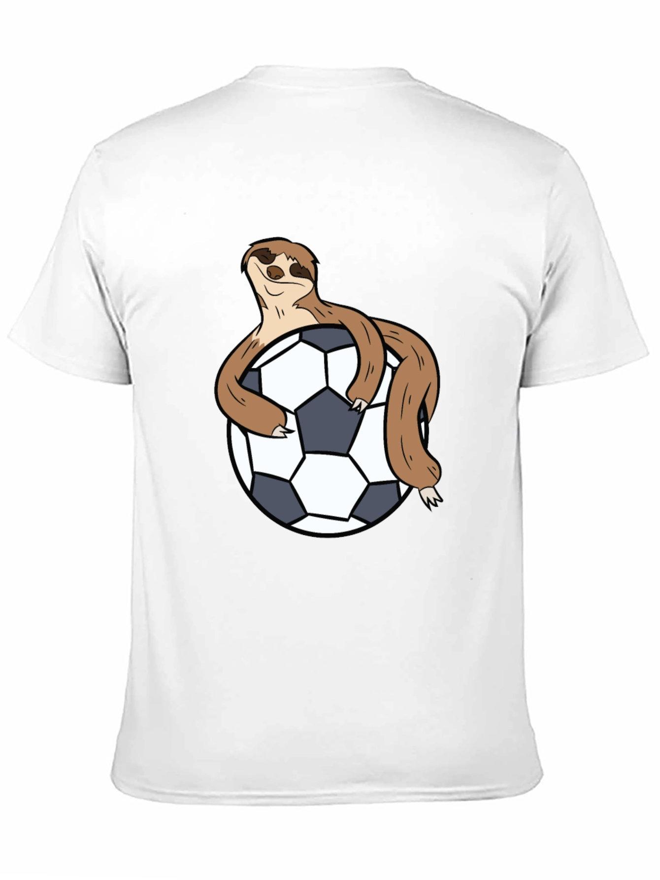 Black Sloth Hugging Soccer Ball Black T-Shirt view 11