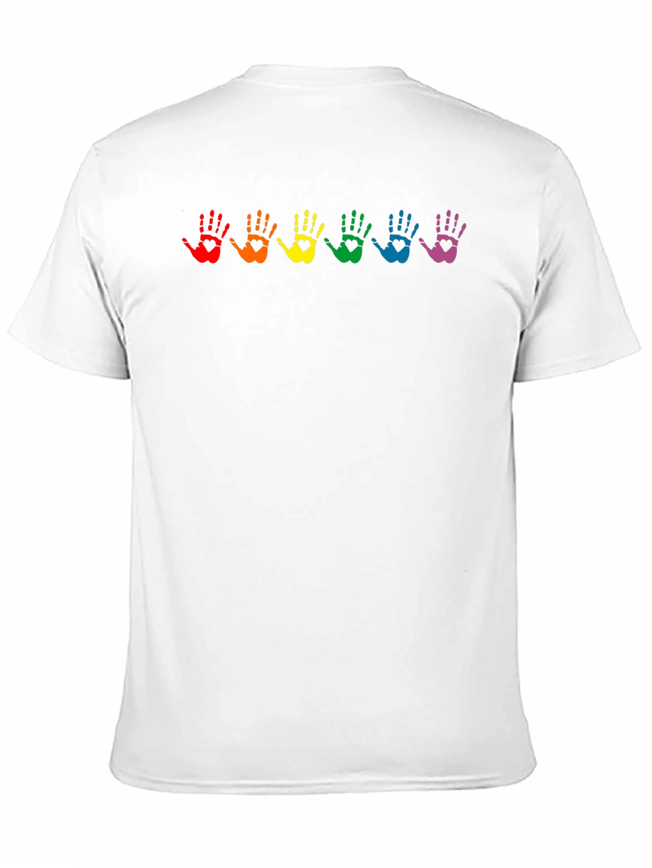 Black Rainbow Handprint Heart Graphic T-Shirt view 11